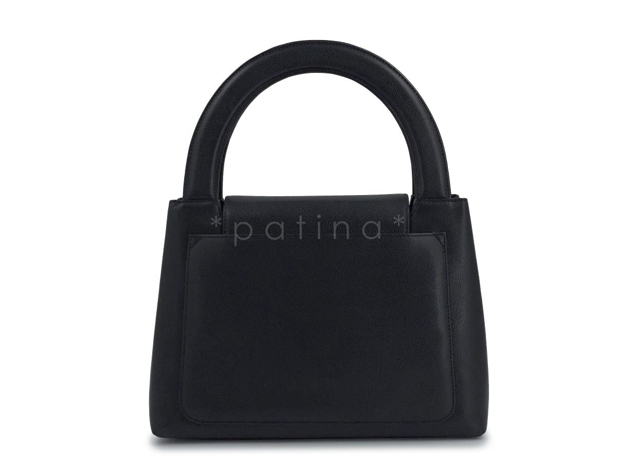 Chanel Vintage Caviar Mini Kelly Evening Bag Black 24k GHW