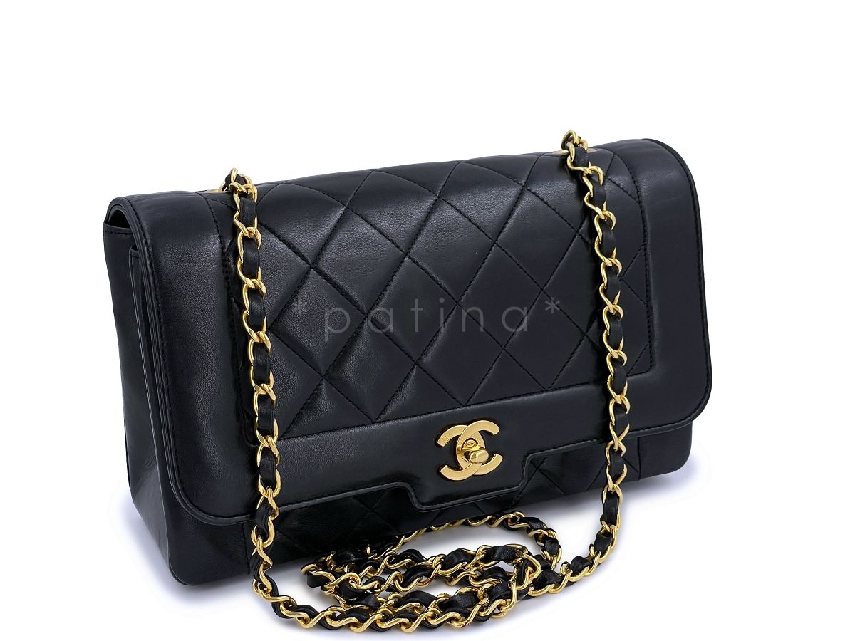 Chanel Vintage Medium Diana Flap Bag 24k GHW Lambskin