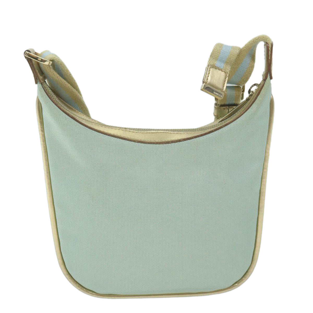 GUCCI Sherry Line Shoulder Bag Canvas Beige Light Blue 005 0814 64388