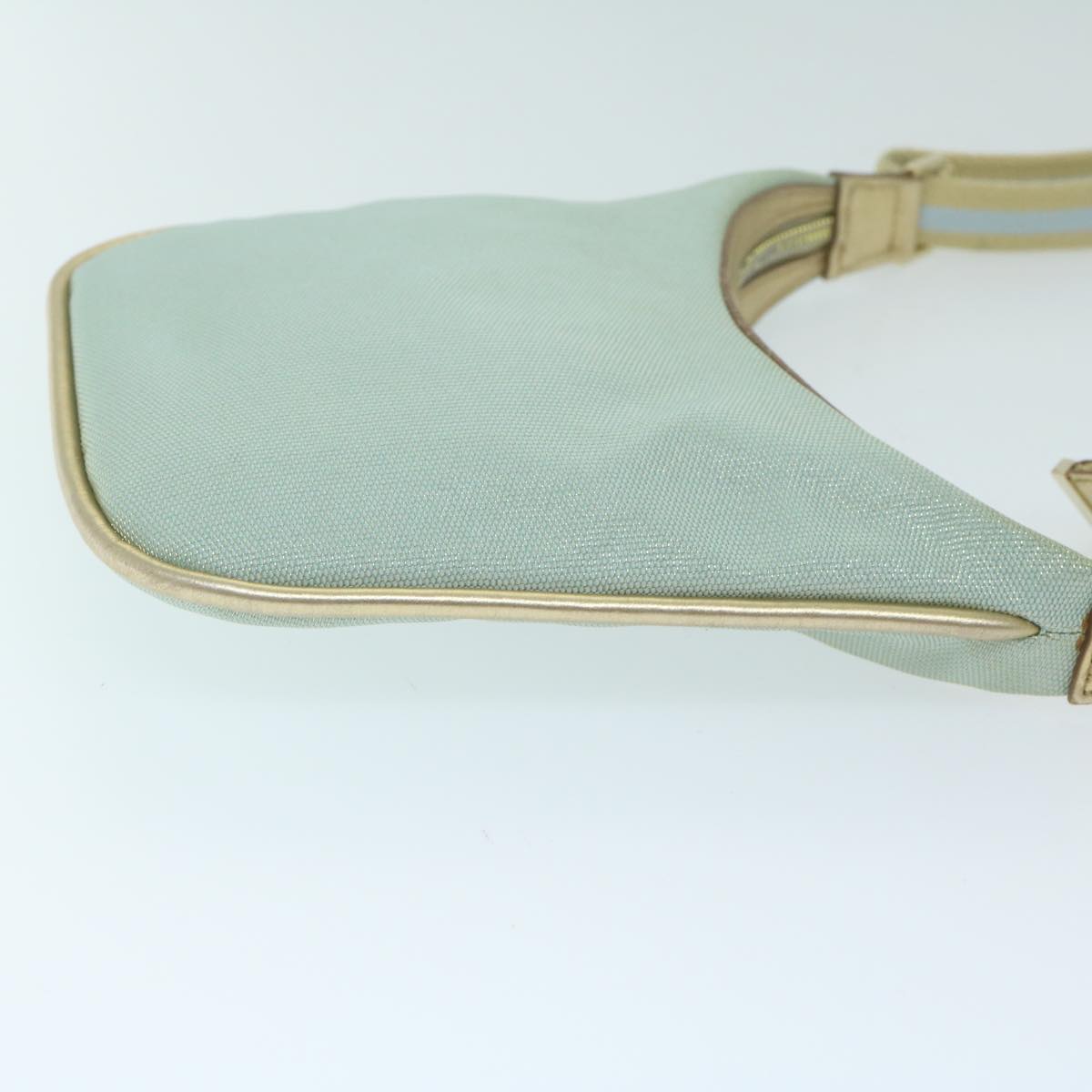 GUCCI Sherry Line Shoulder Bag Canvas Beige Light Blue 005 0814 64388