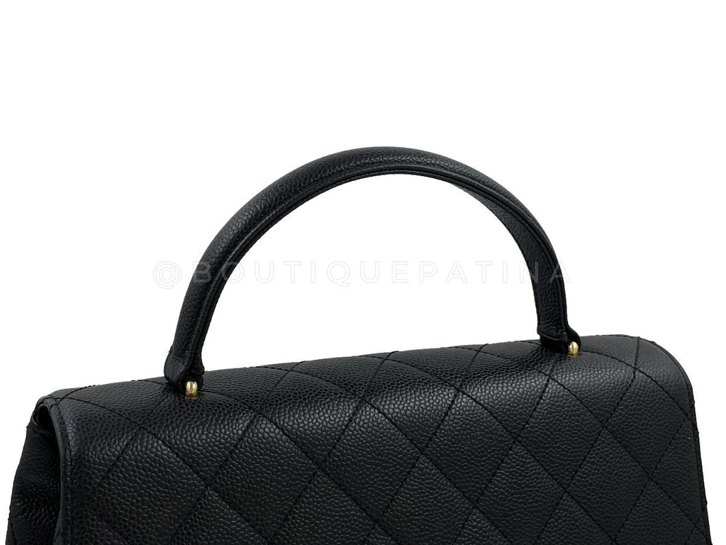 Chanel Vintage Black Caviar Classic Kelly Bag 24k GHW