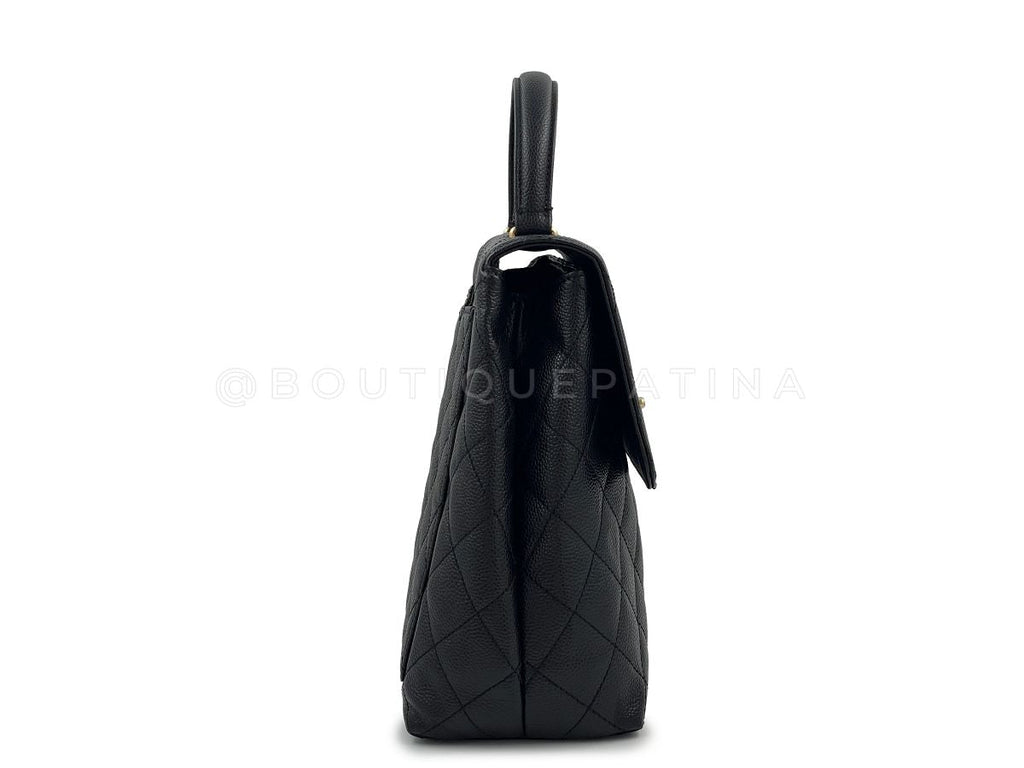 Chanel Vintage Black Caviar Classic Kelly Bag 24k GHW