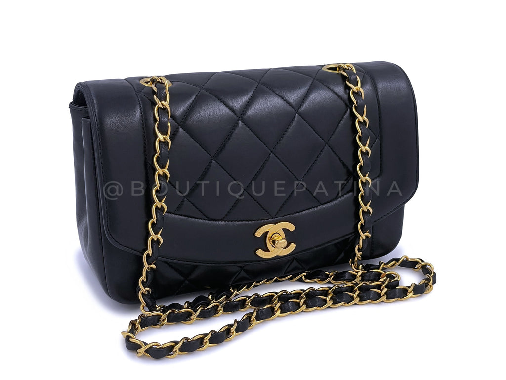Chanel 1997 Vintage Small Diana Flap Bag 24k GHW Lambskin