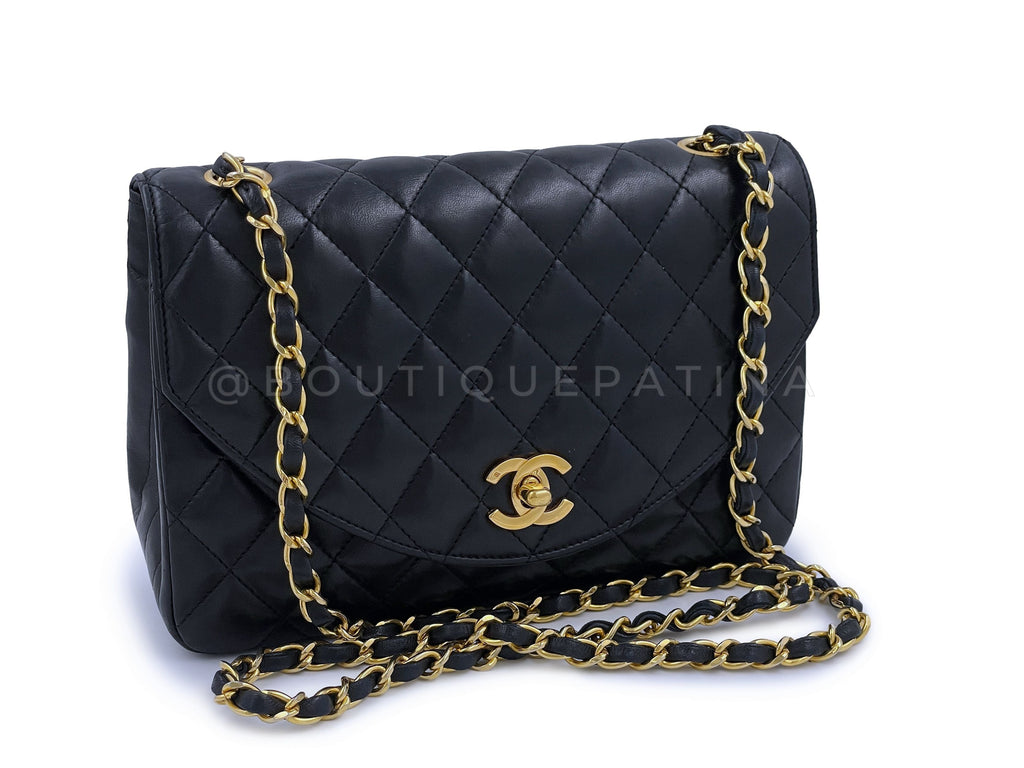 Chanel 1989 Vintage Classic Curved Flap Bag Black 24k GHW