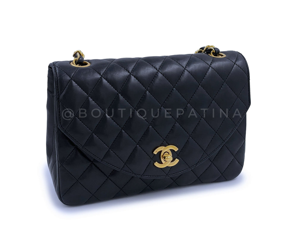 Chanel 1989 Vintage Classic Curved Flap Bag Black 24k GHW