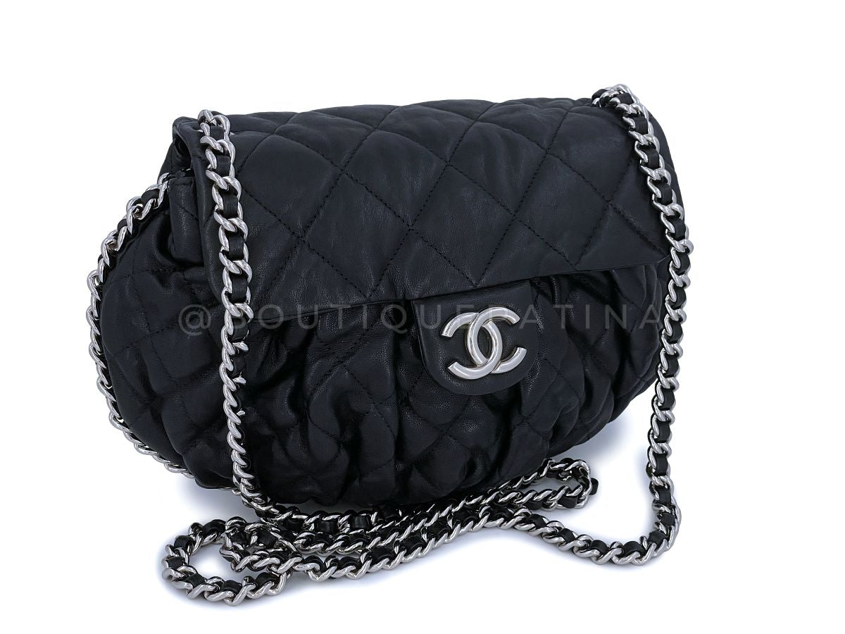 Chanel Black Chain Around Crossbody Flap Bag Medium