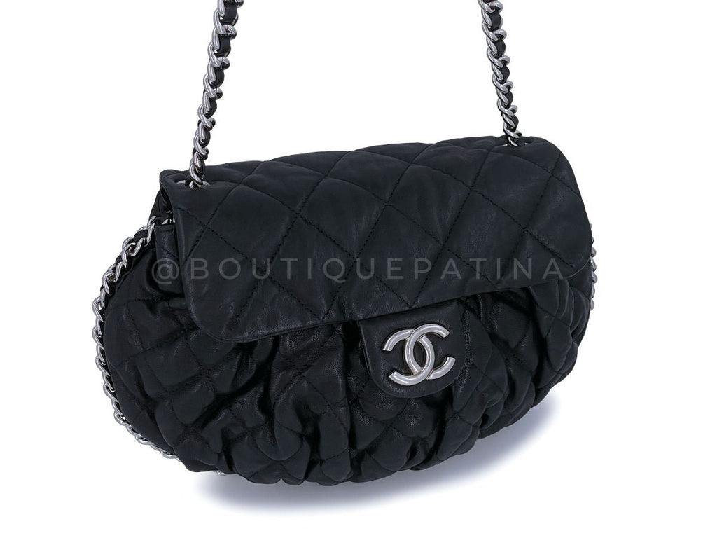 Chanel Black Chain Around Crossbody Flap Bag Medium