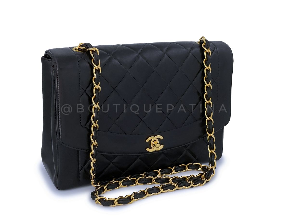 Very Rare Chanel Vintage 11in Large Diana Flap Bag 24k GHW