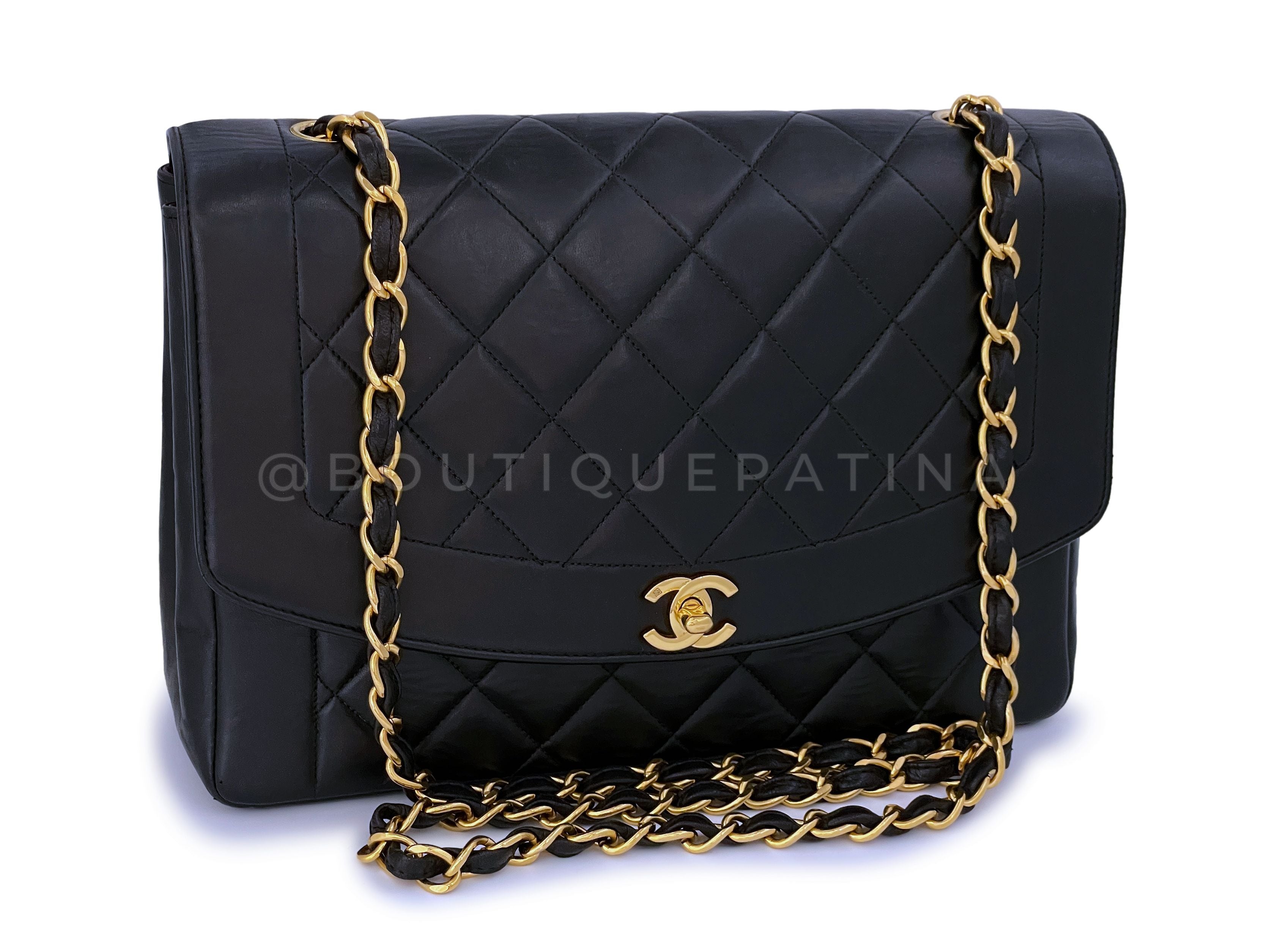 Rare Chanel Vintage 11in Large Diana Flap Bag 24k GHW
