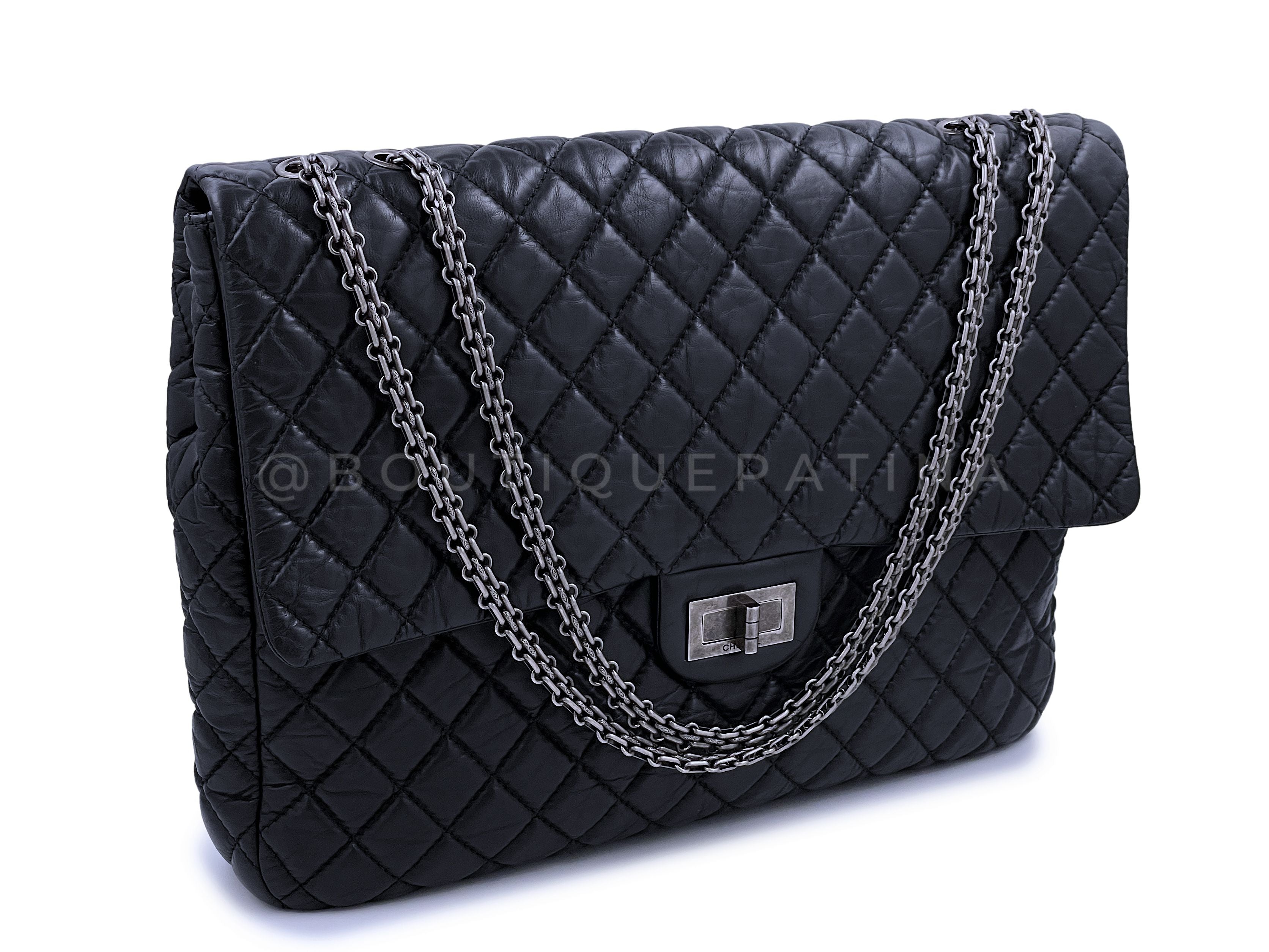 Chanel Black XL Reissue Classic Oversized Flap Bag RHW