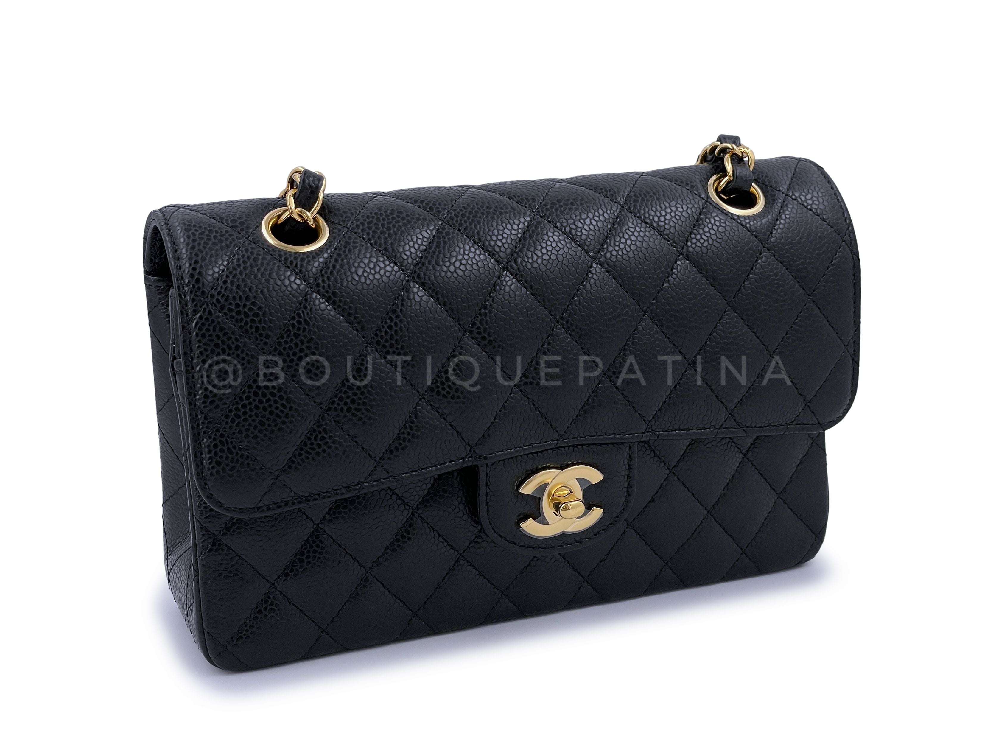 NIB Chanel Small Caviar Classic Double Flap Bag Black GHW