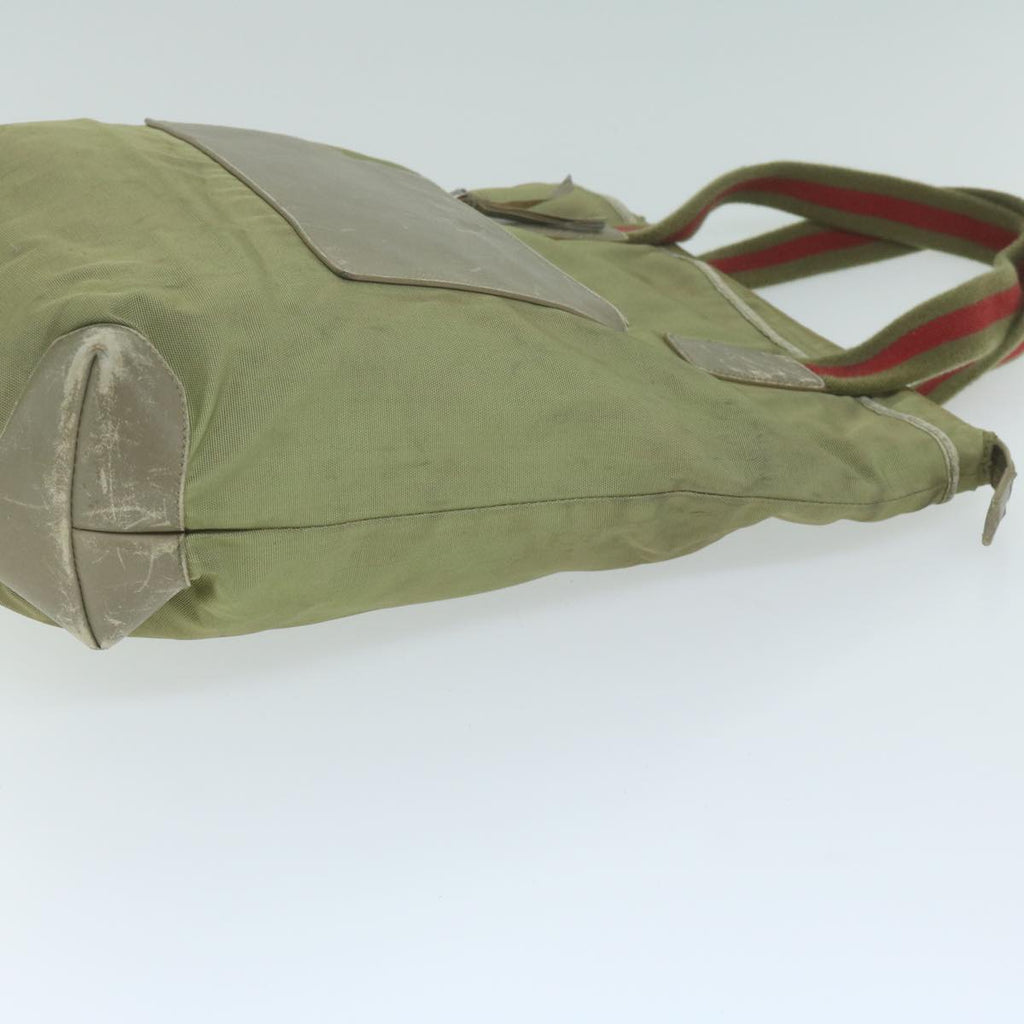 GUCCI GG Canvas Sherry Line Tote Bag Beige Red khaki 019 0401 64642