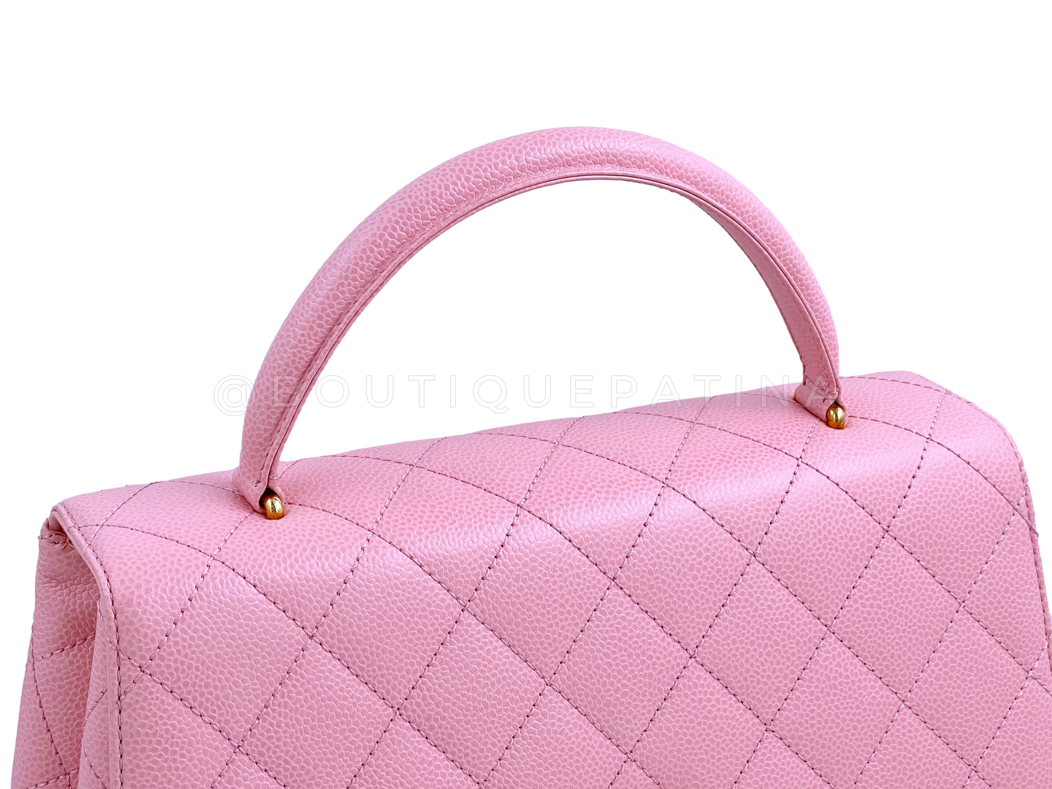 Rare Chanel 2004 Vintage Pink Caviar Kelly Flap Bag 24k GHW