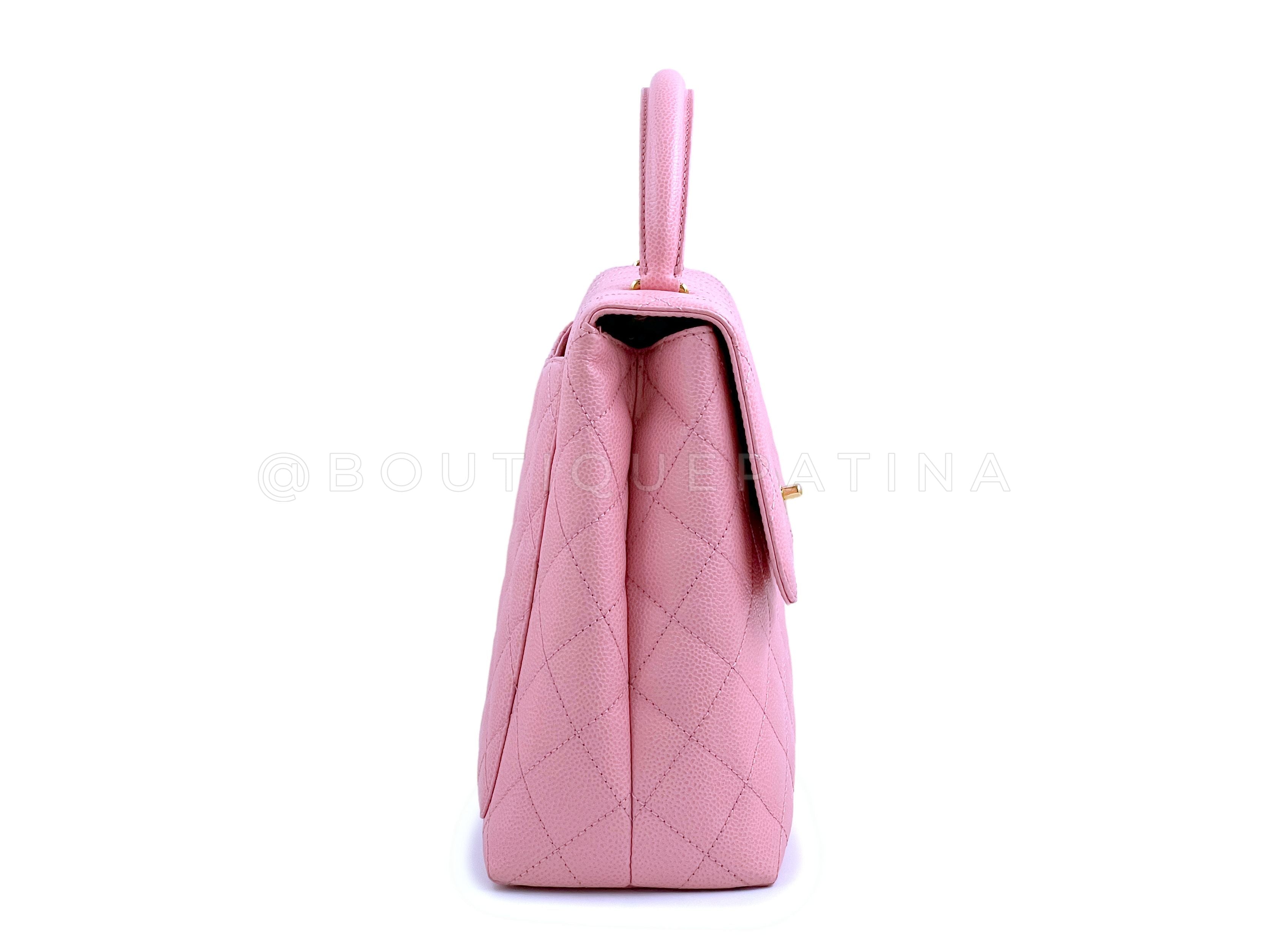 Rare Chanel 2004 Vintage Pink Caviar Kelly Flap Bag 24k GHW