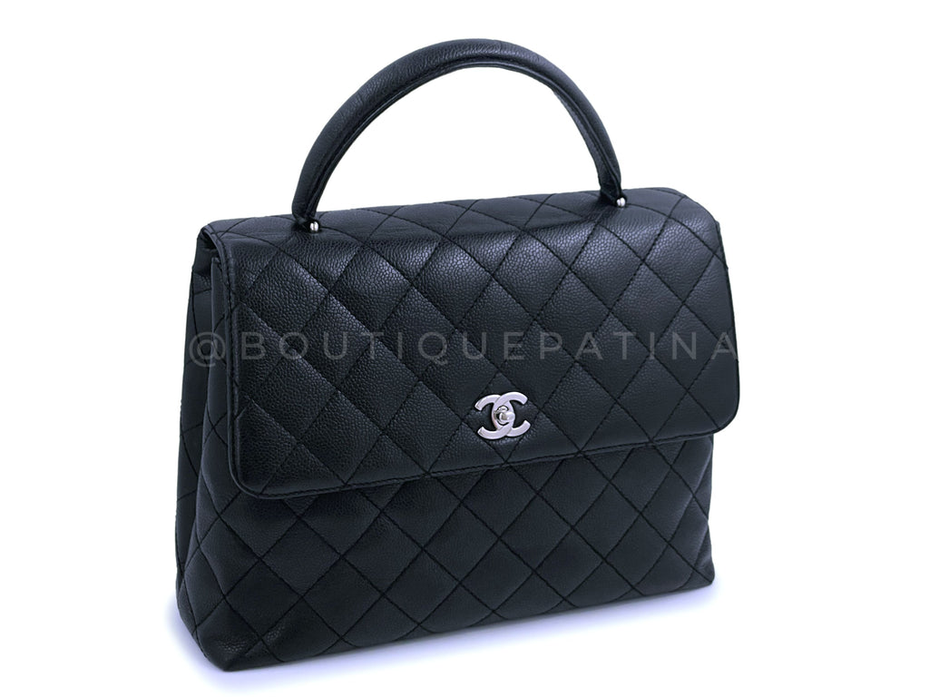 Chanel Vintage Black Caviar Kelly Bag SHW
