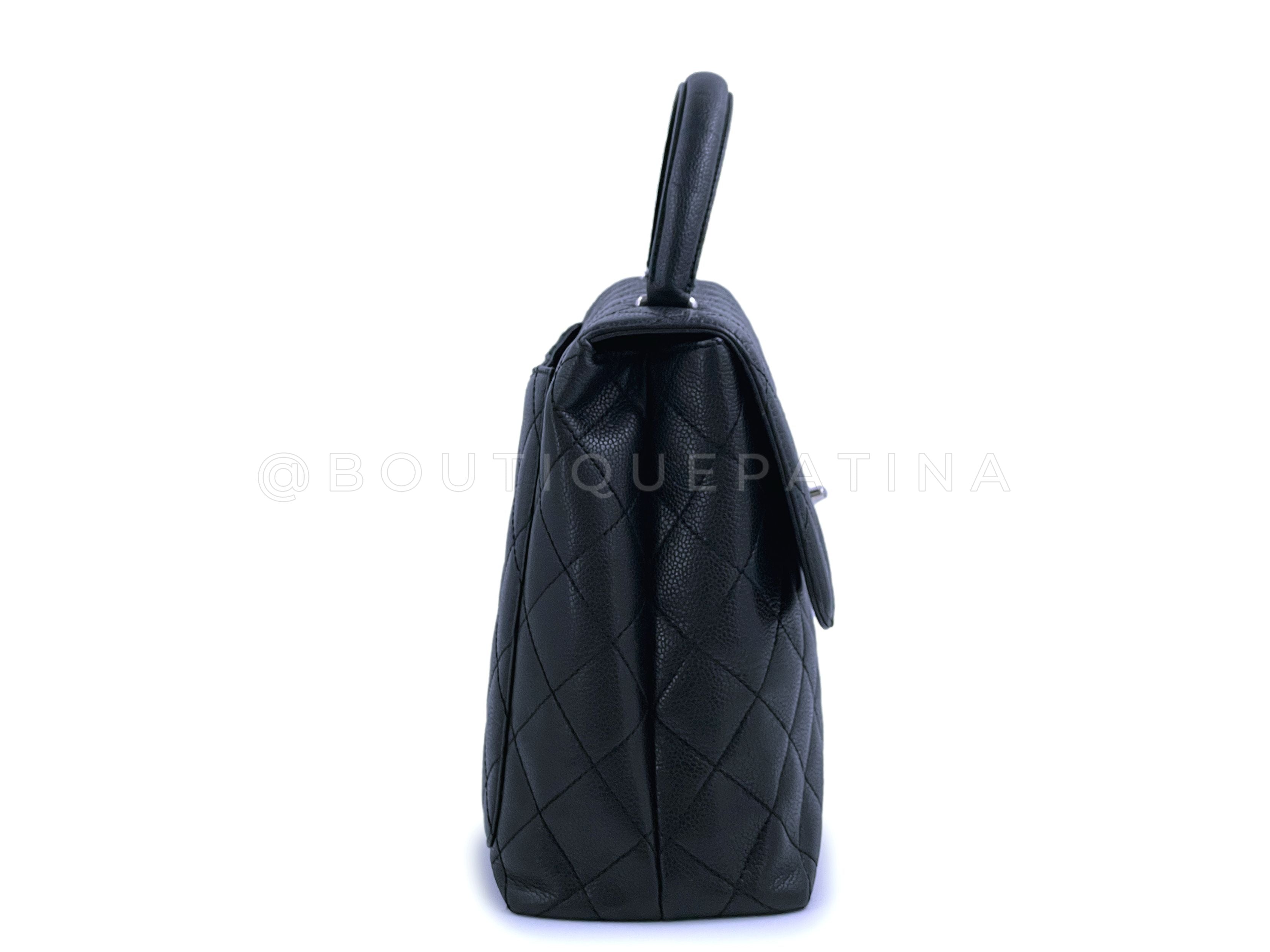 Chanel Vintage Black Caviar Kelly Bag SHW