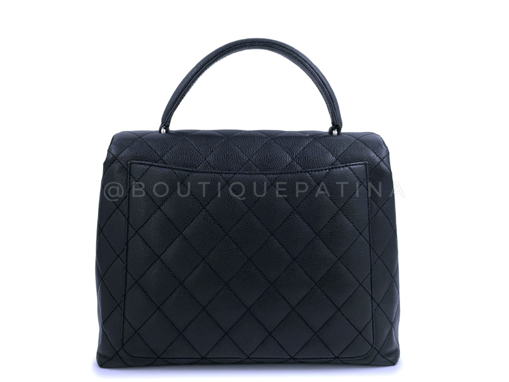 Chanel Vintage Black Caviar Kelly Bag SHW