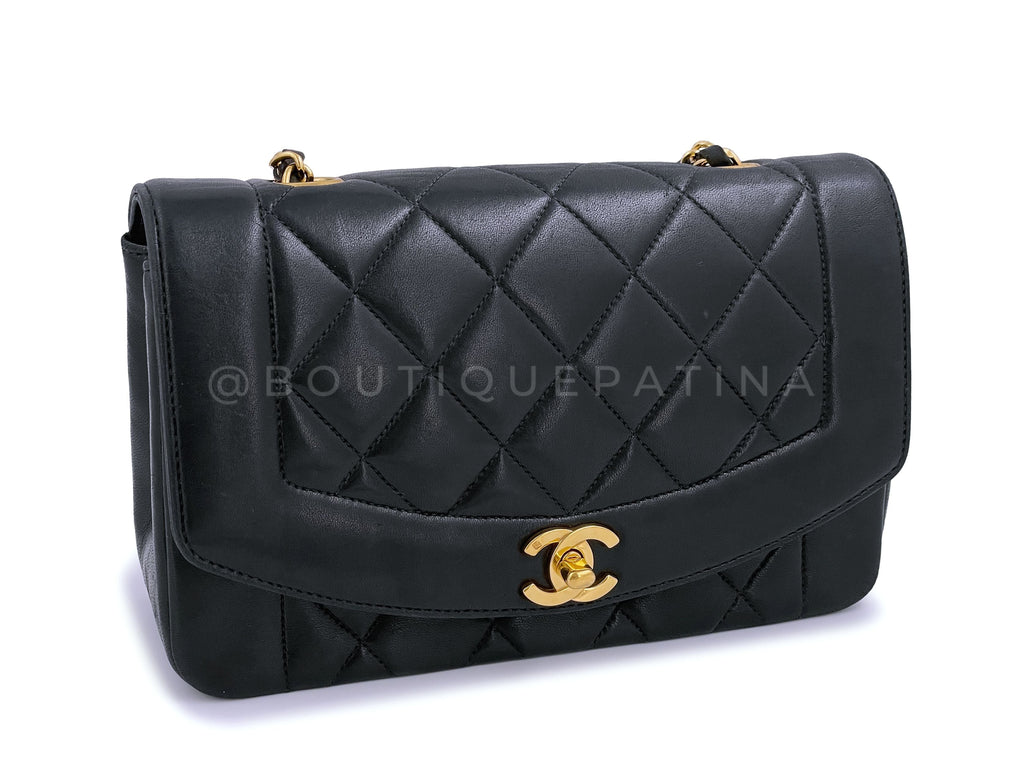 Chanel 1994 Vintage Small Diana Bag Black 24k GHW VTN