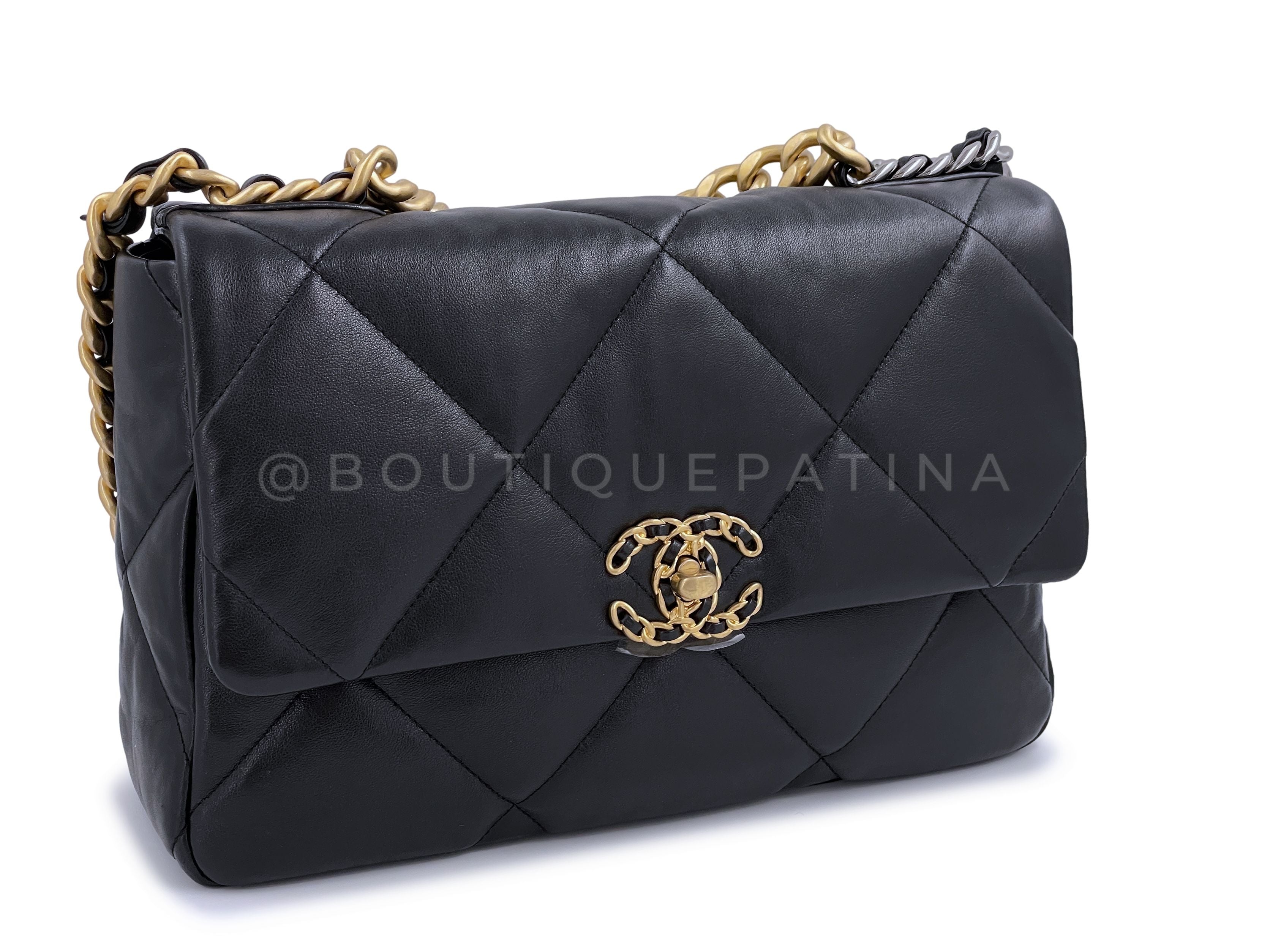 NIB 21C Chanel 19 Black Medium Flap Bag