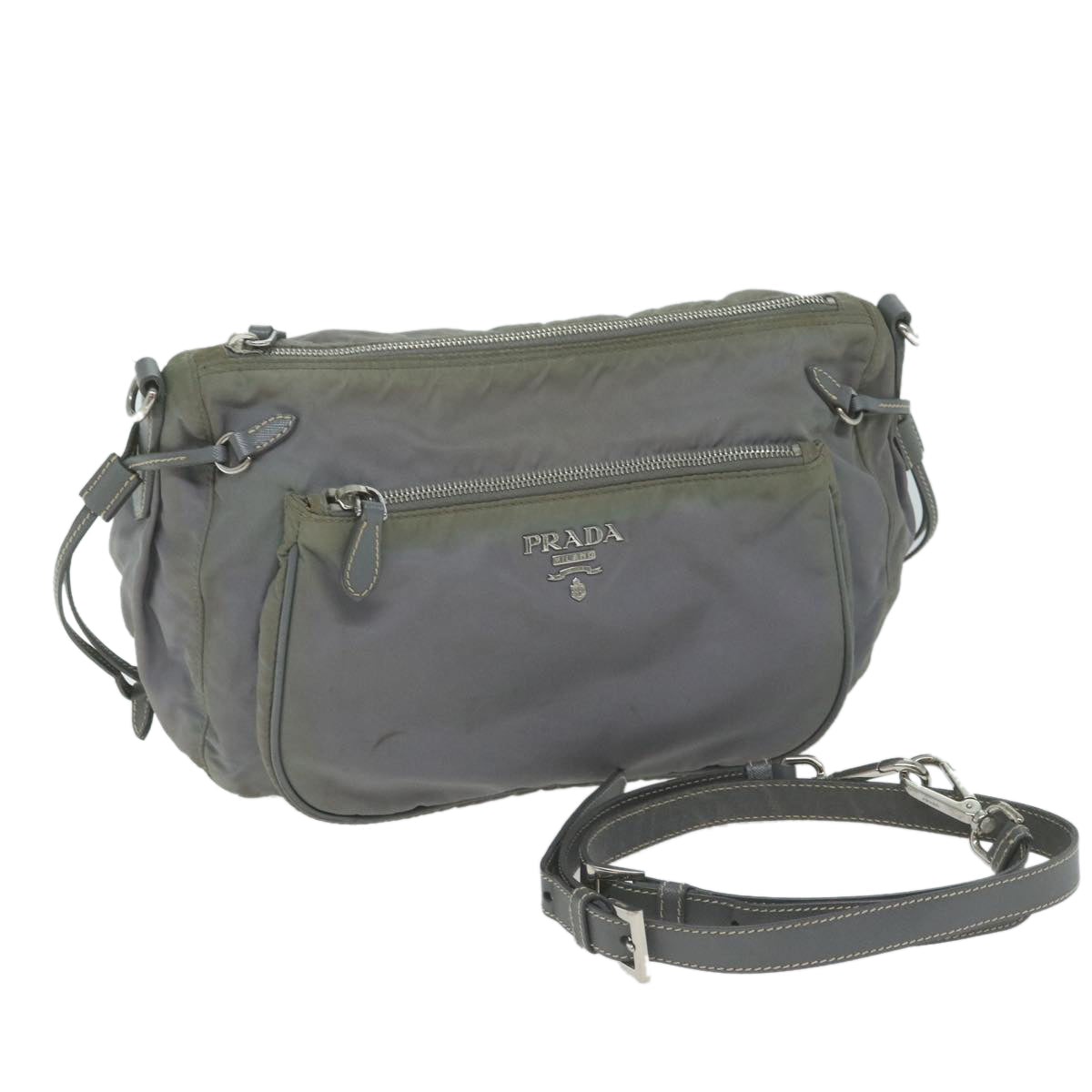 PRADA Shoulder Bag Nylon Gray 64759