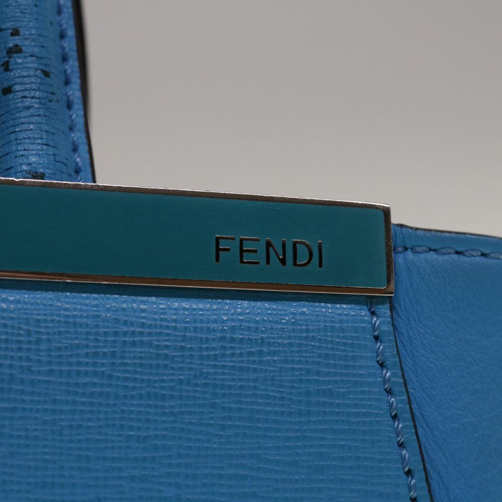 FENDI Petite To Jules Hand Bag Leather 2way Light Blue 64810