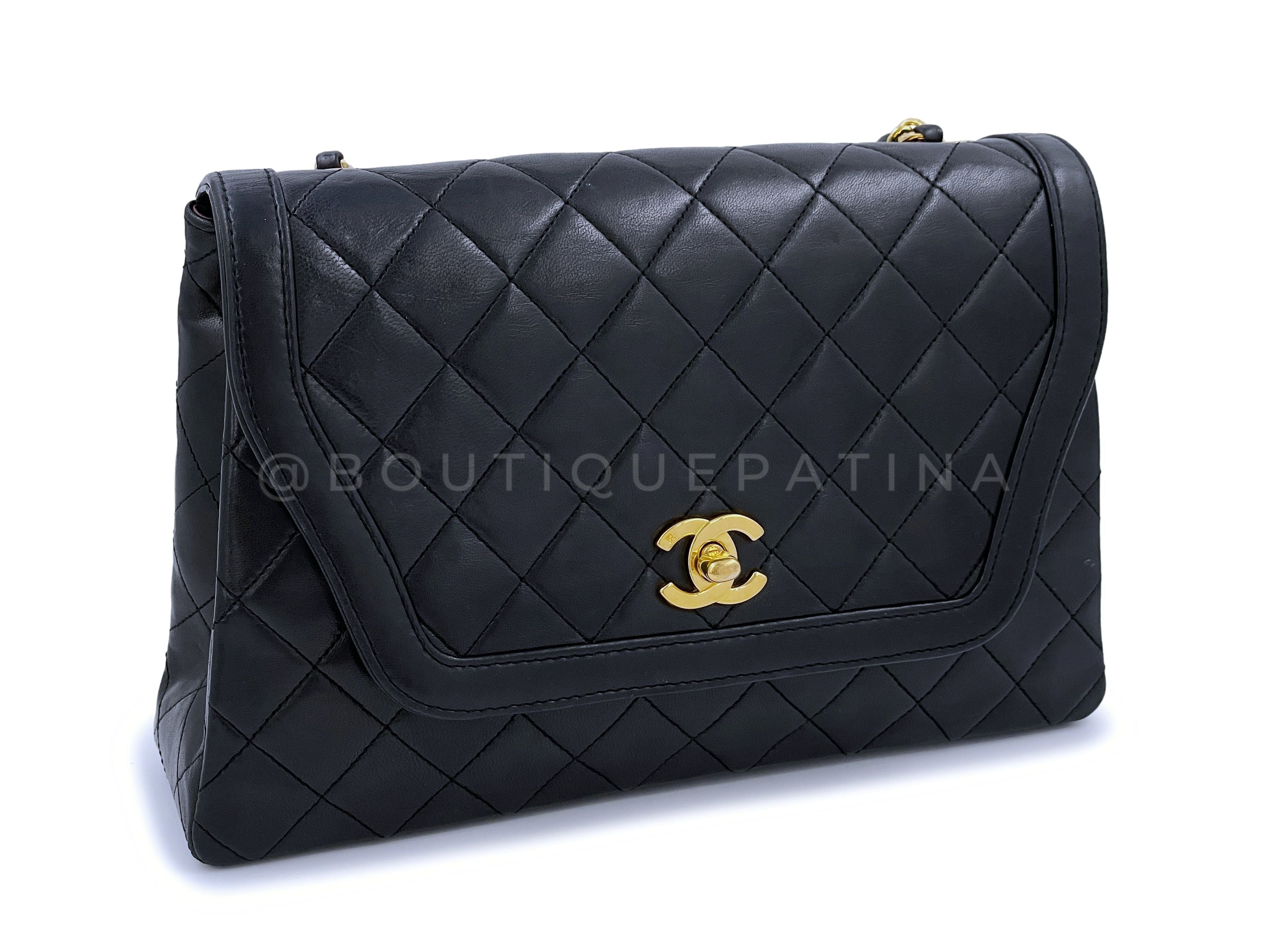Chanel Vintage Black Medium Trapezoid Quilted Flap Bag 24k GHW