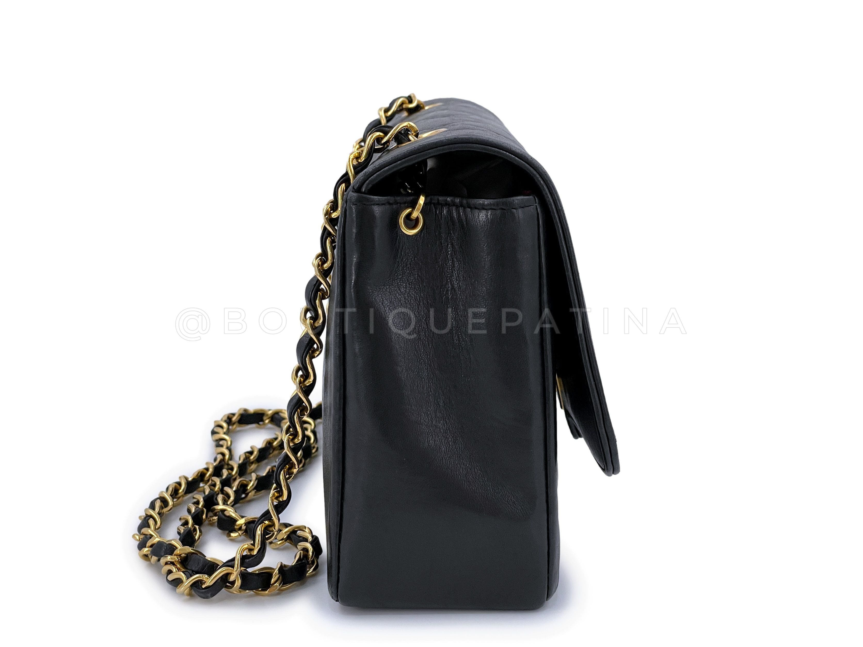 Chanel Vintage Black Geometric Diana Bag Medium 24k GHW