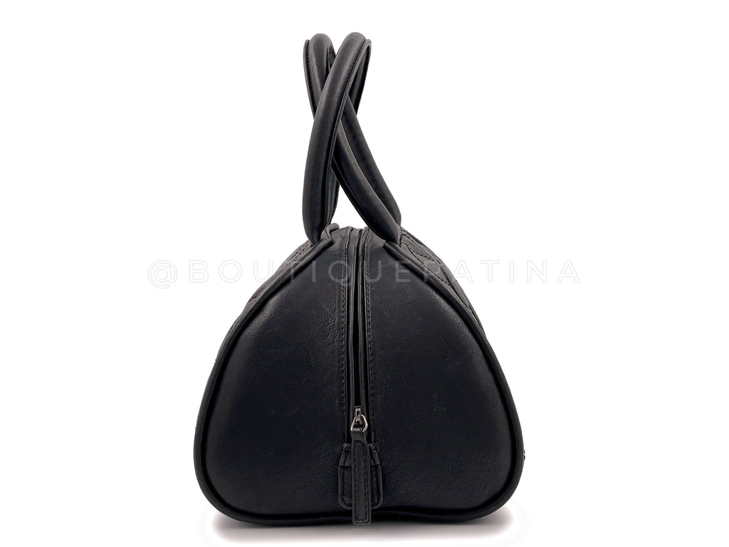 Rare Chanel Vintage Curved Black Timeless Bowler Bag