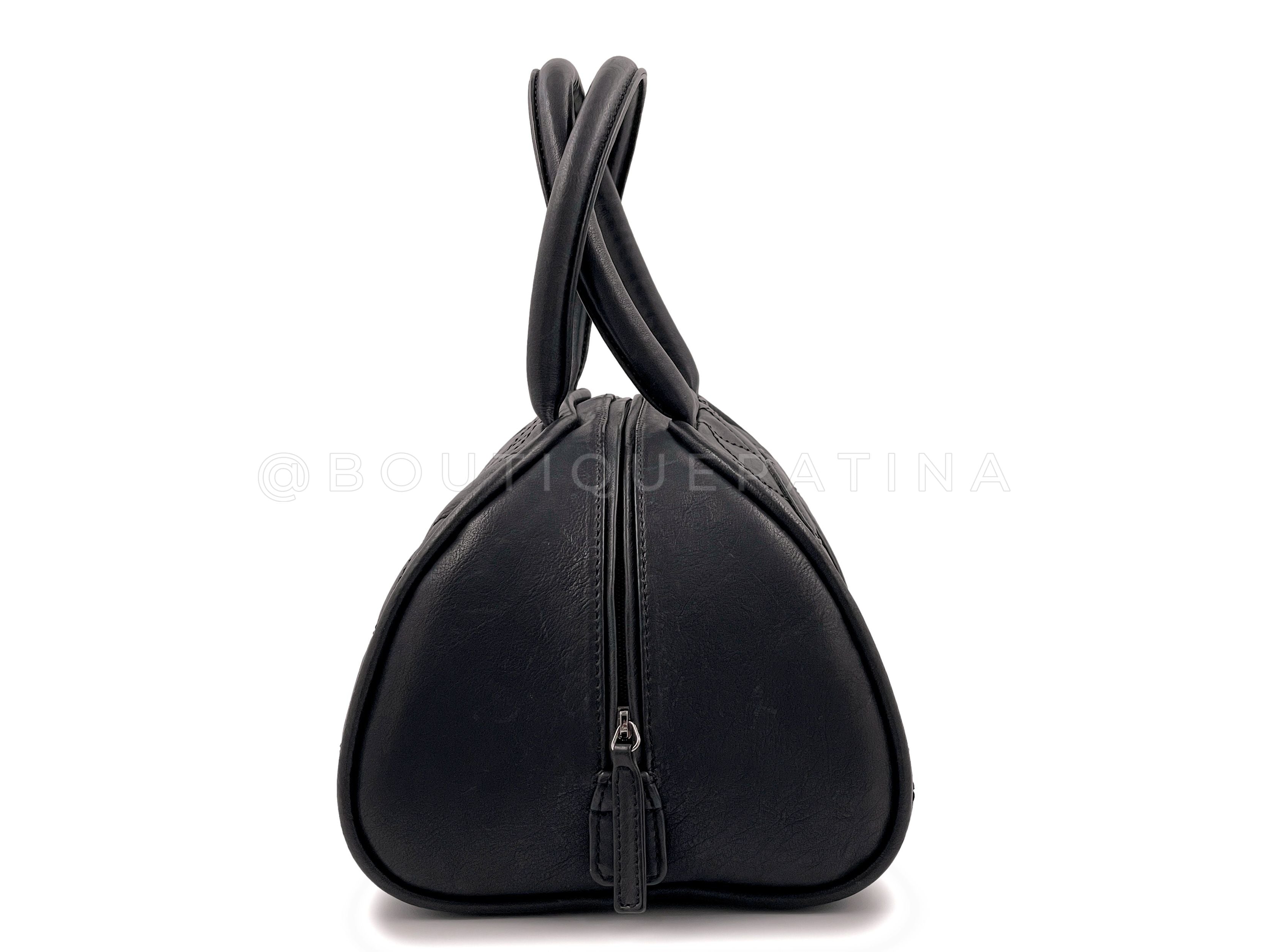 Rare Chanel Vintage Curved Black Timeless Bowler Bag