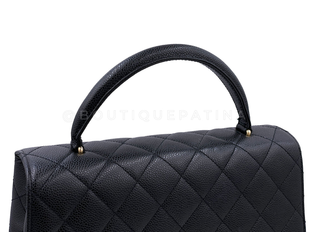 Chanel Vintage Black Caviar Kelly Flap Bag 24k GHW