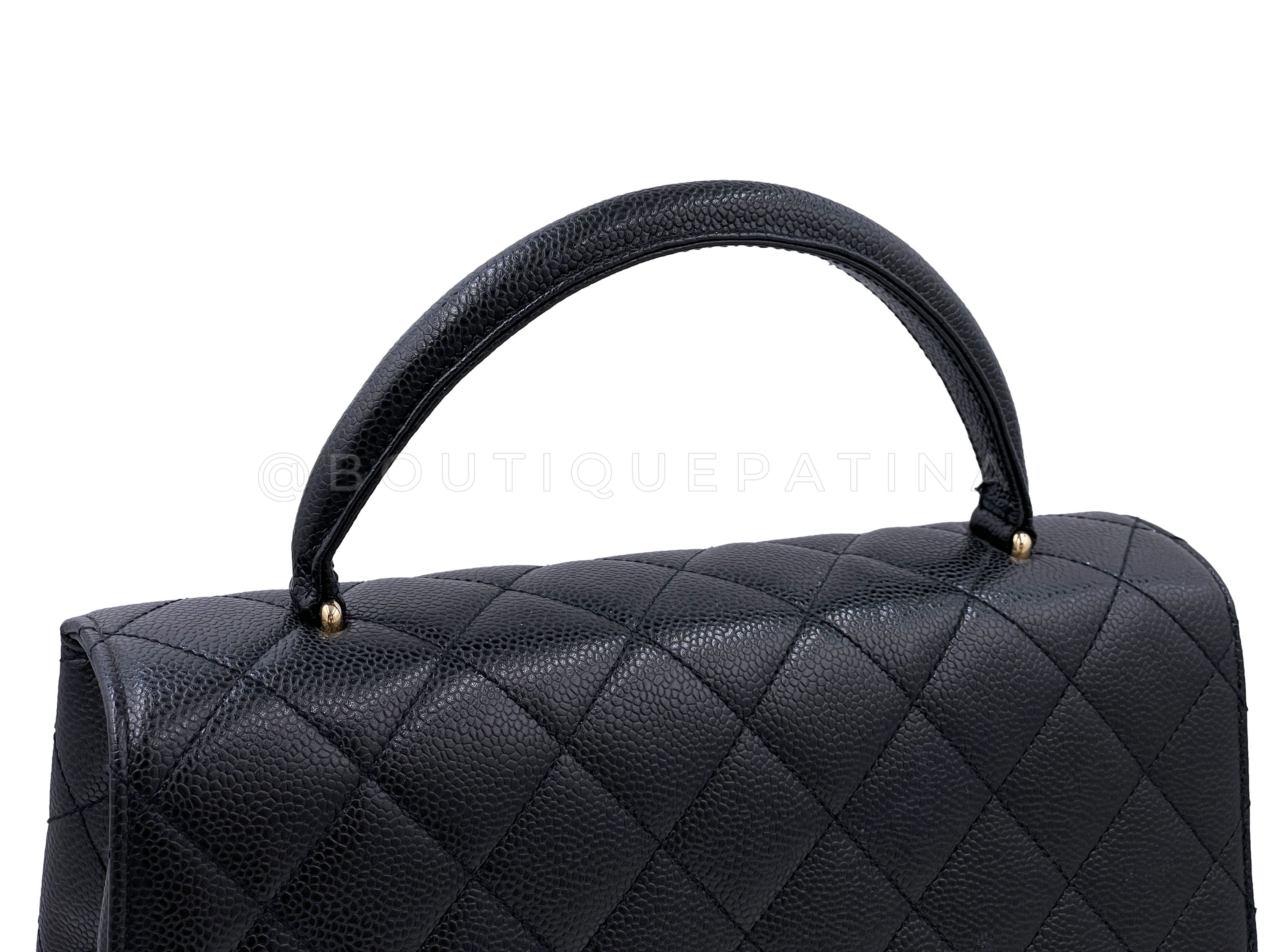 Chanel Vintage Black Caviar Kelly Flap Bag 24k GHW