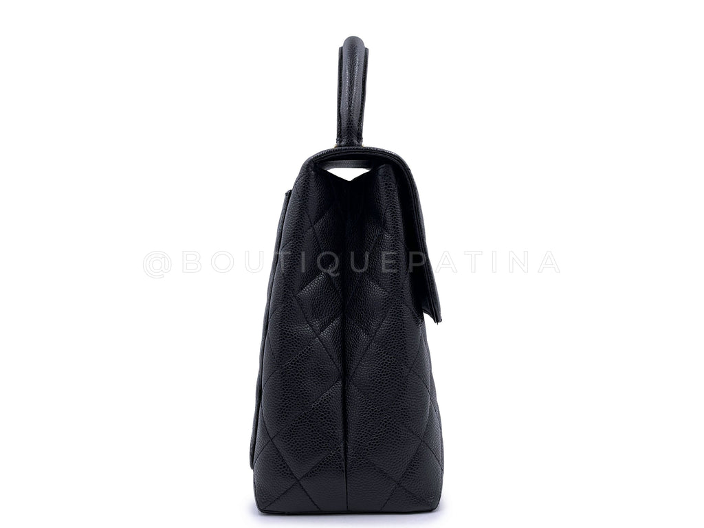 Chanel Vintage Black Caviar Kelly Flap Bag 24k GHW