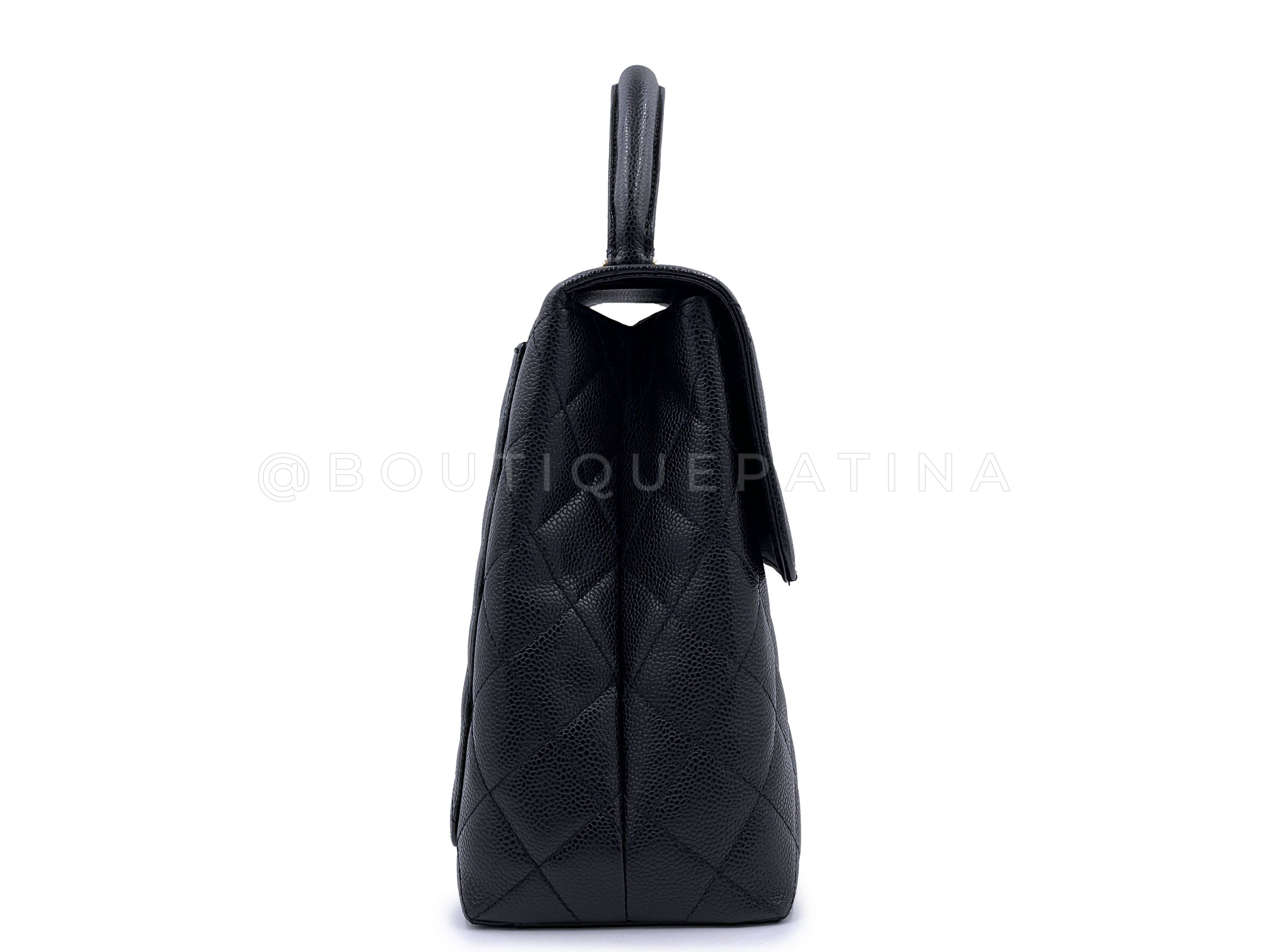 Chanel Vintage Black Caviar Kelly Flap Bag 24k GHW