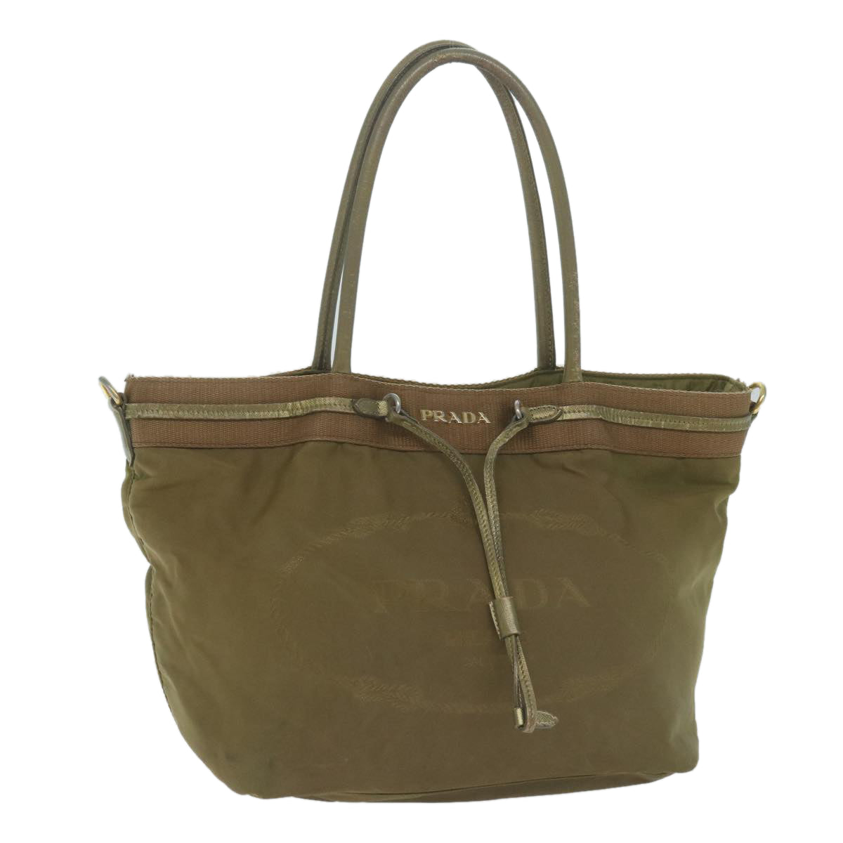 PRADA Tote Bag Nylon Khaki 65083