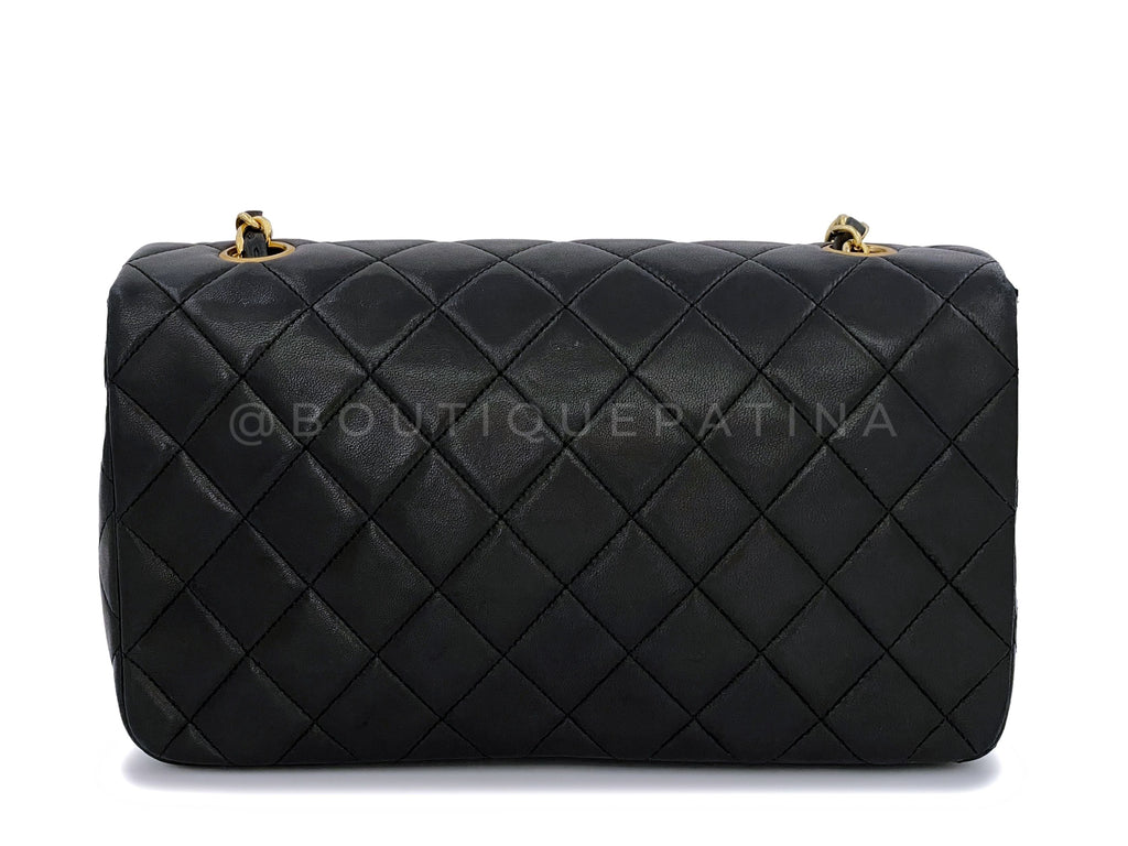 Chanel 1990 Vintage Black Timeless Full Flap Bag 24k GHW Lambskin