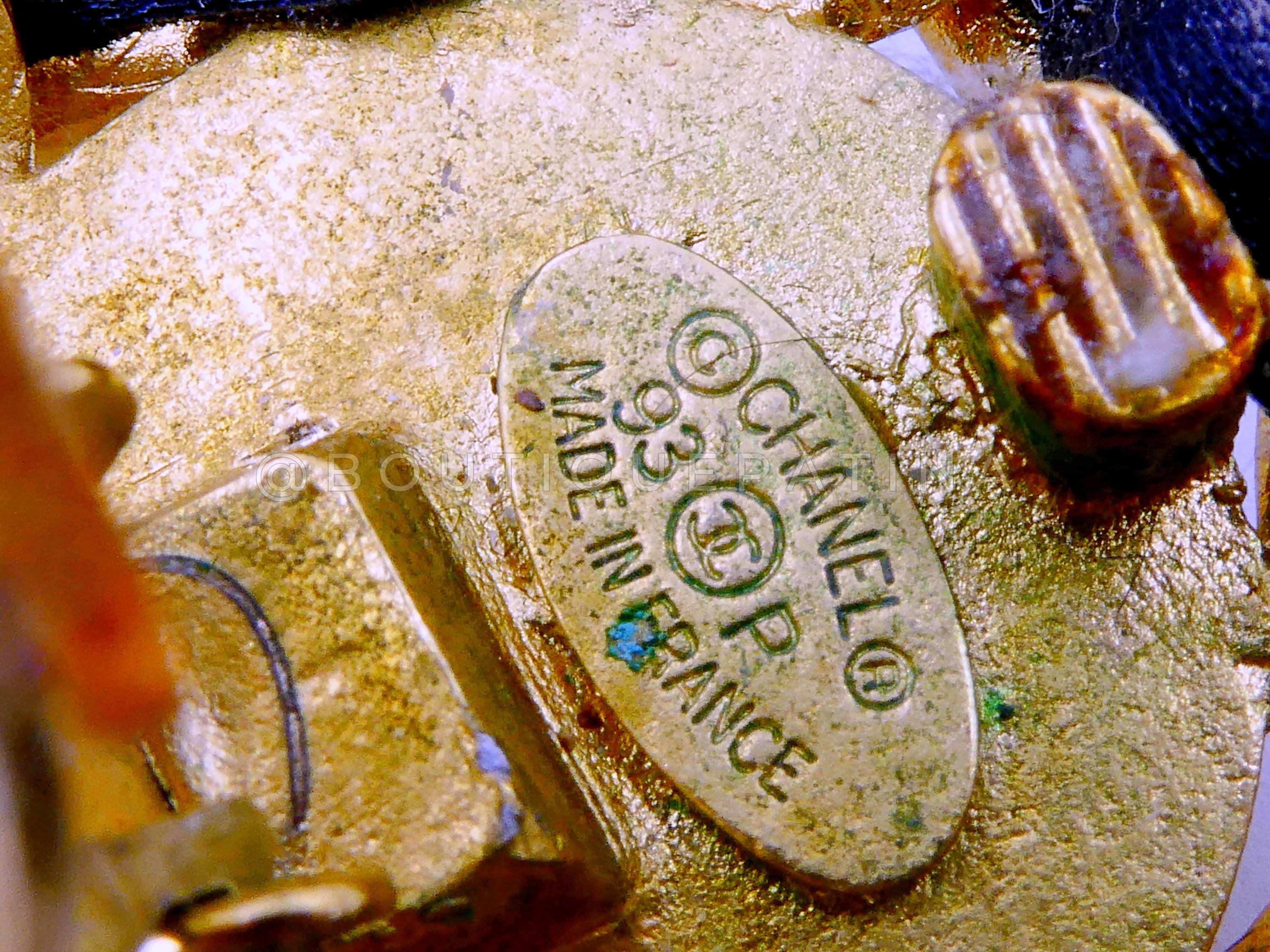 Chanel Vintage 93P Large Giant Woven Stud Earrings