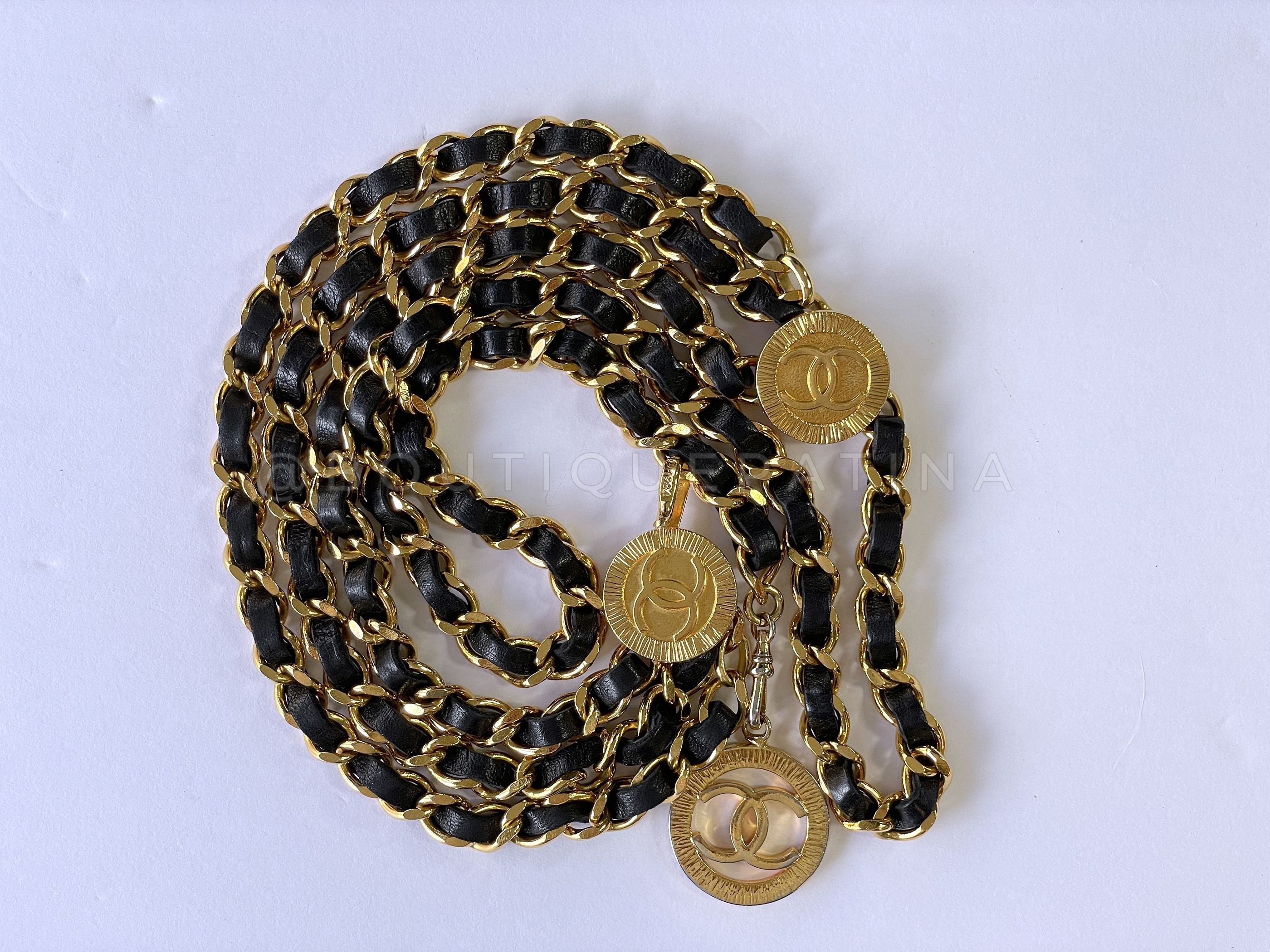 Chanel Vintage 1984 Rihanna Triple Woven Chain Belt Necklace A11