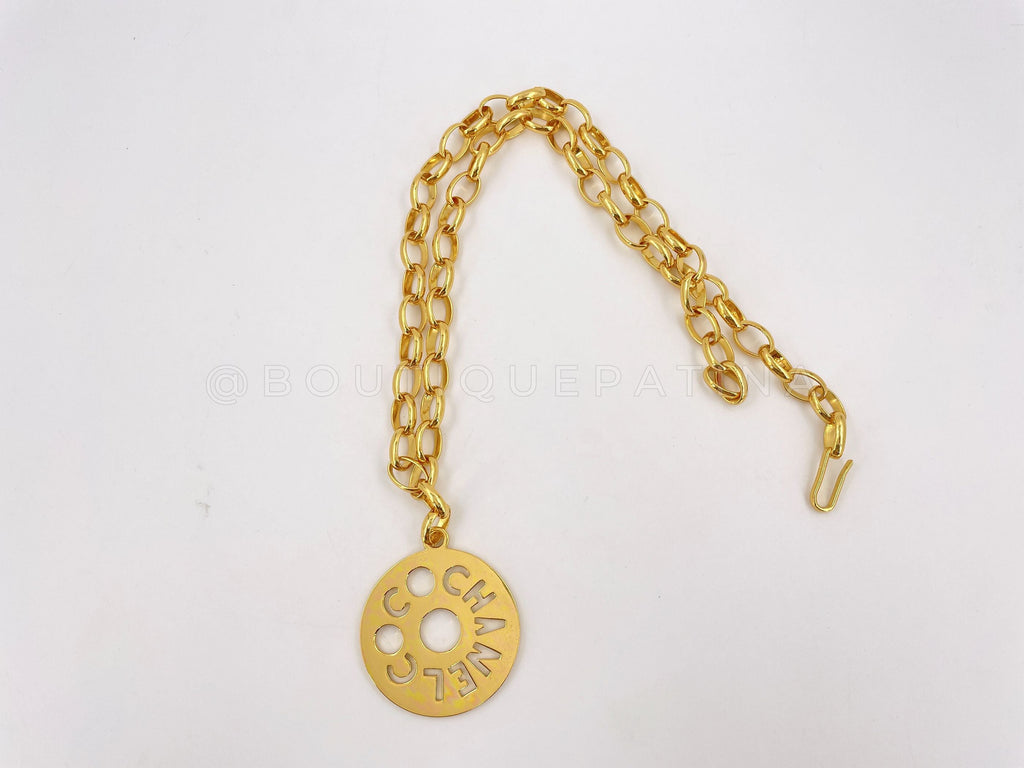 Chanel Vintage 80s Cutout Medallion Belt Necklace