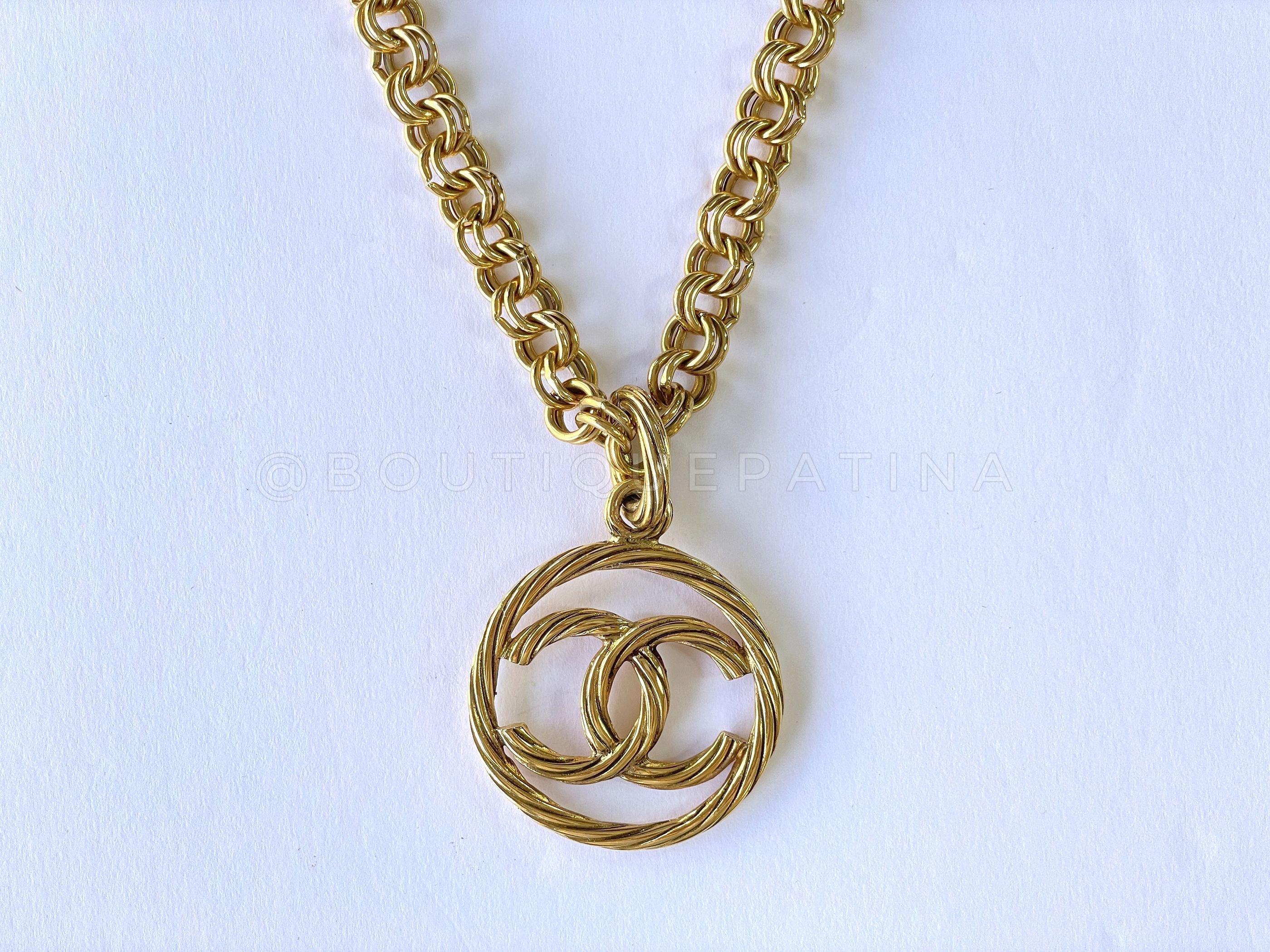 Chanel Vintage 93P CC Long Woven Chain Necklace