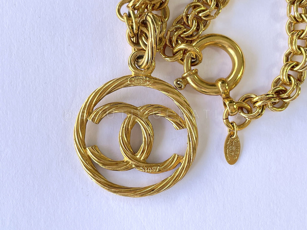 Chanel Vintage 93P CC Long Woven Chain Necklace