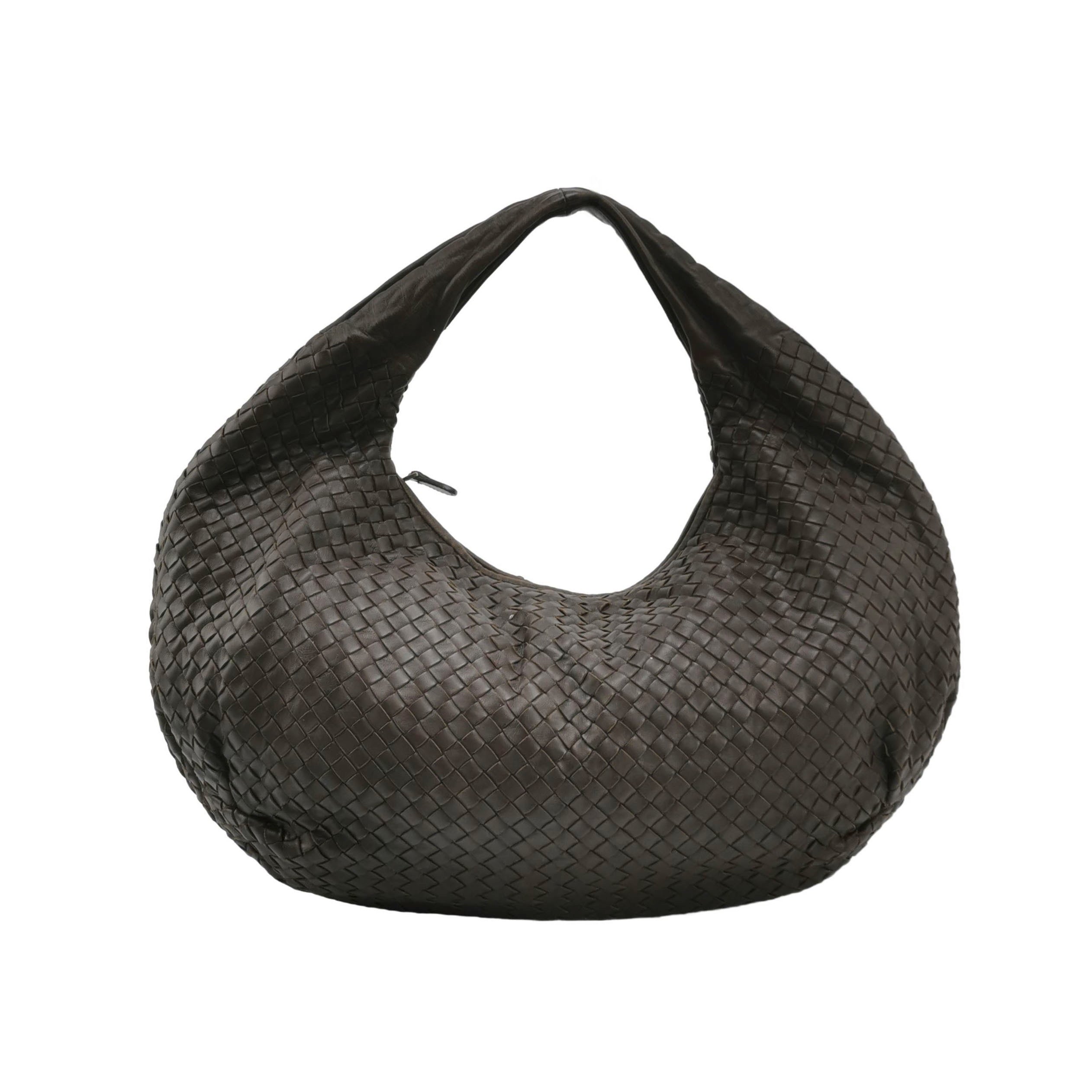 Bottega Veneta Belly Hobo Intrecciato Leather Chocolate Brown Maxi 55cm