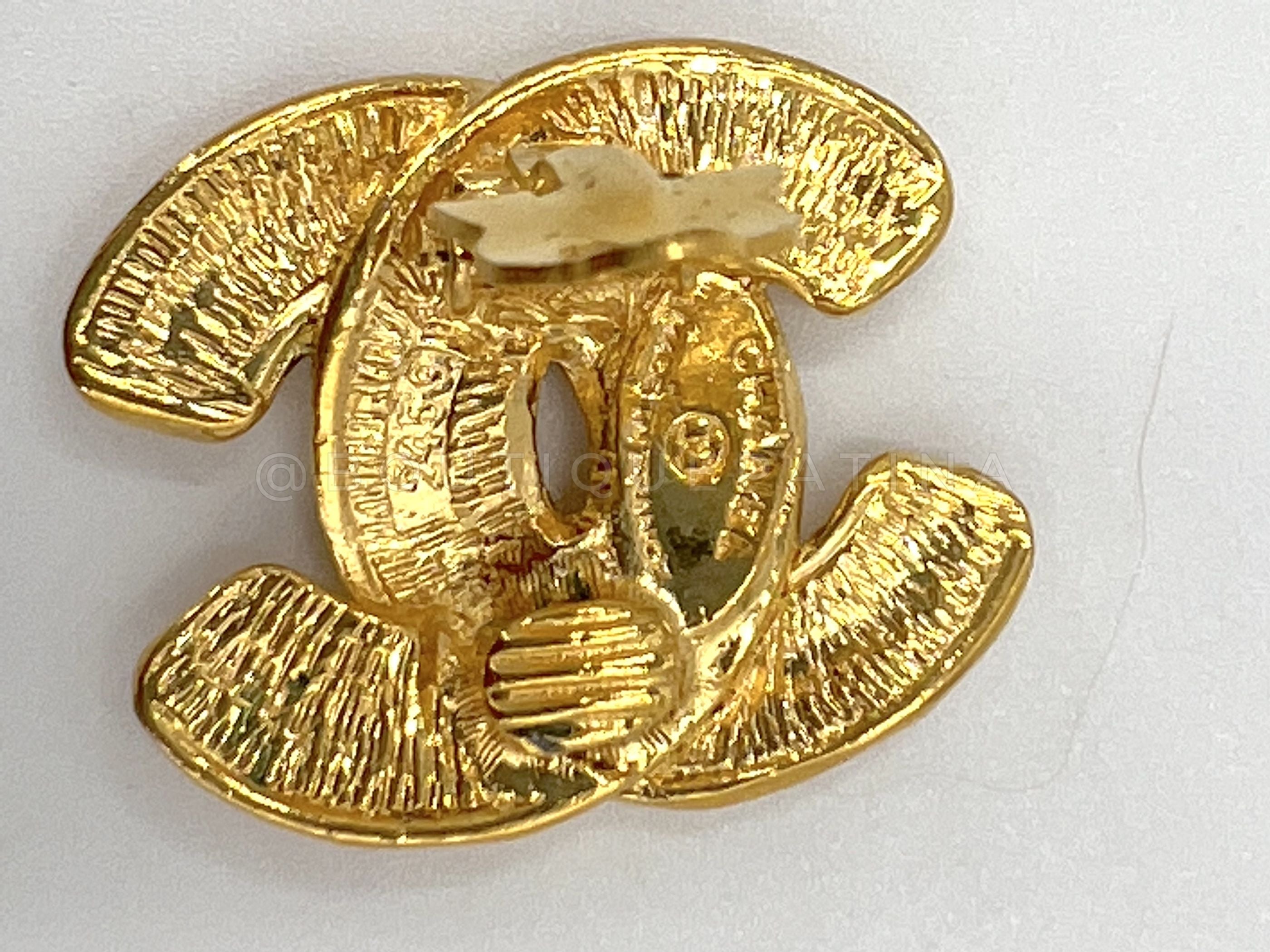 Chanel 1980s Vintage Quilted Logo Earrings