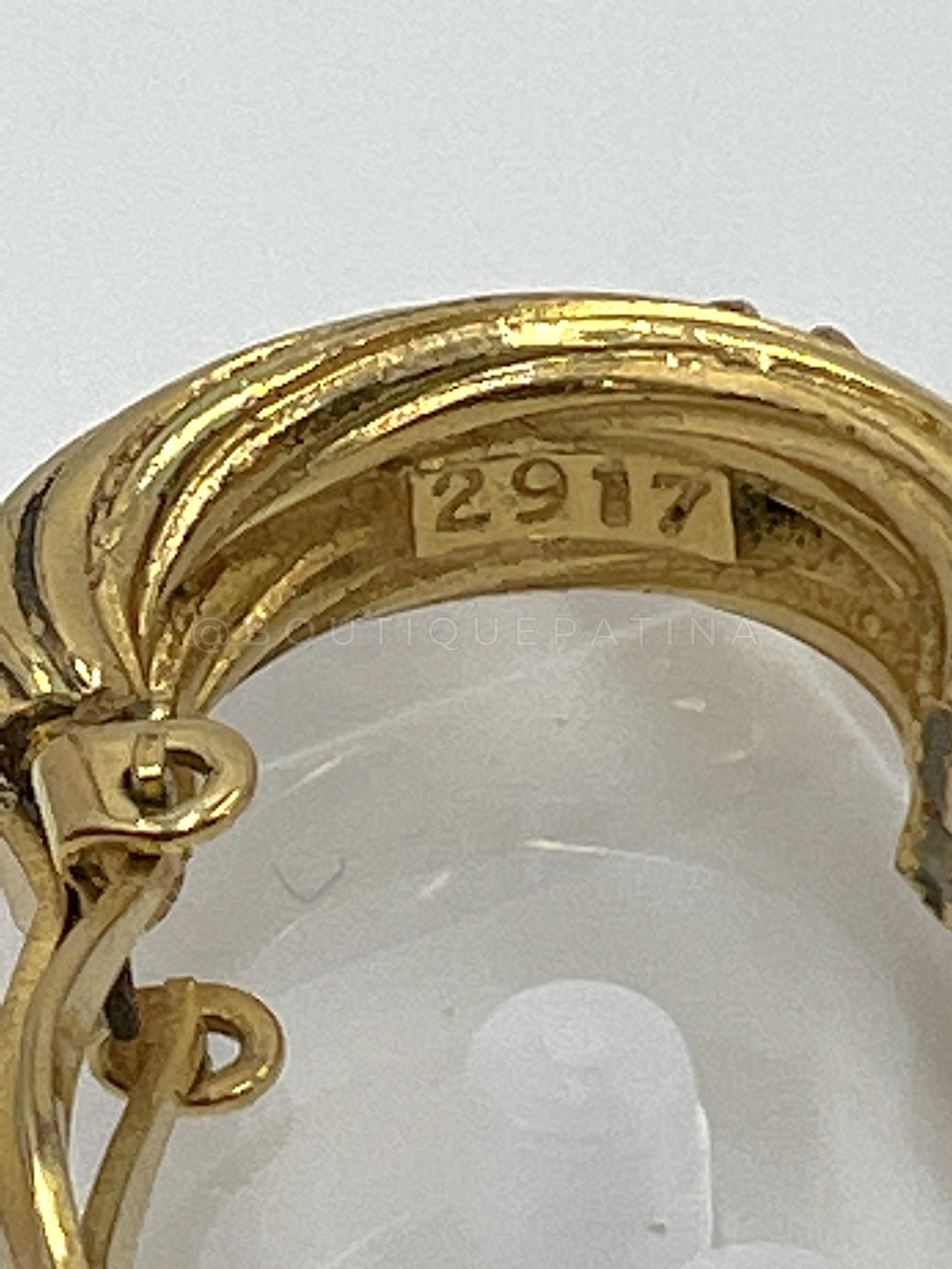 Chanel Vintage 93P Encircled Door Knocker Hoop Dangle Earrings