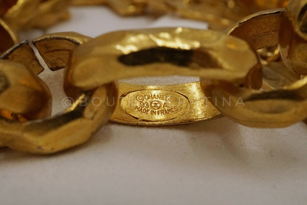 Chanel Vintage Massive 93A Letters Logo Chunky Belt Necklace