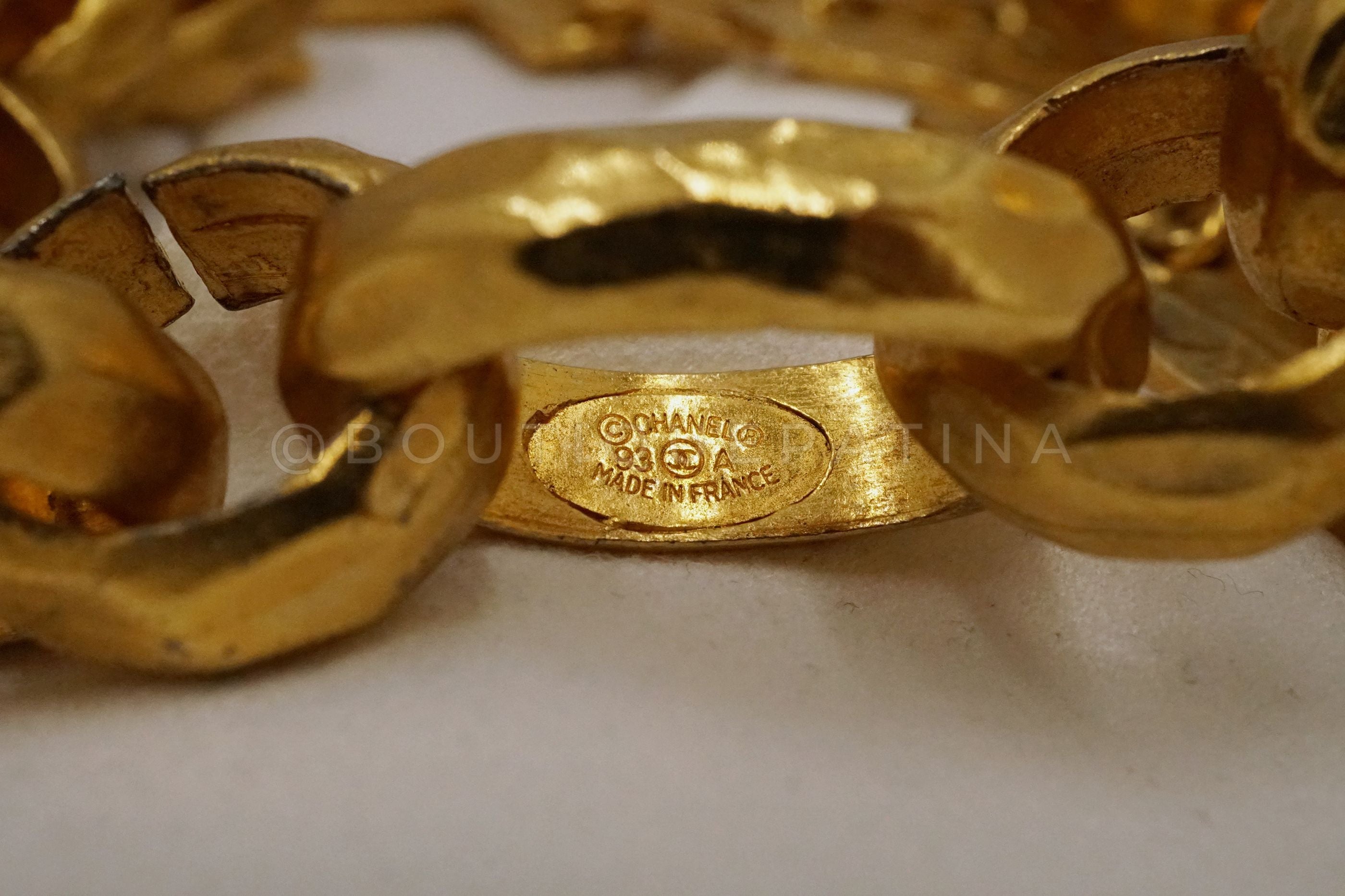 Chanel Vintage Massive 93A Letters Logo Chunky Belt Necklace