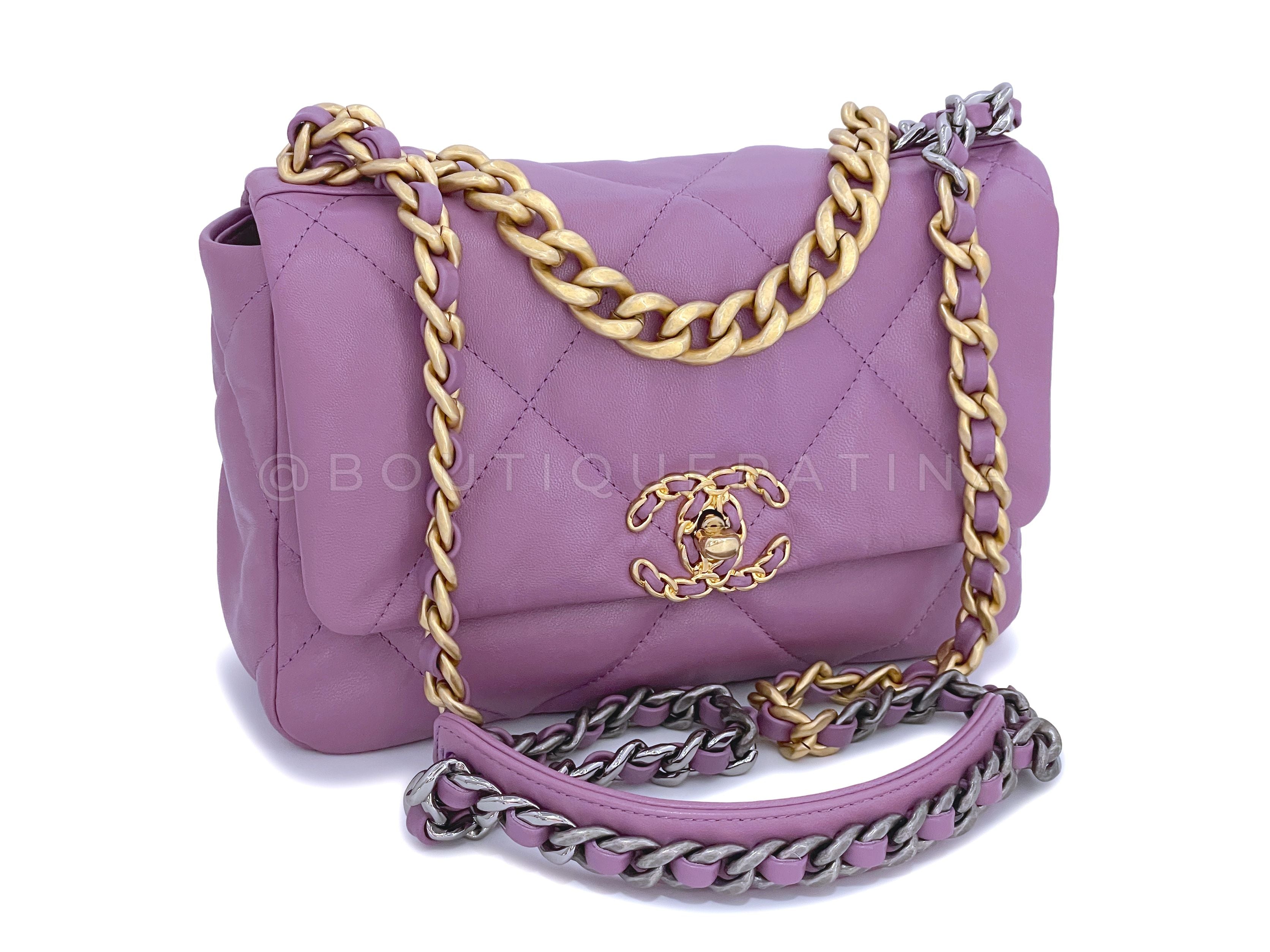 Chanel 19 Bag Lavender Mauve 20B Medium Flap CO1