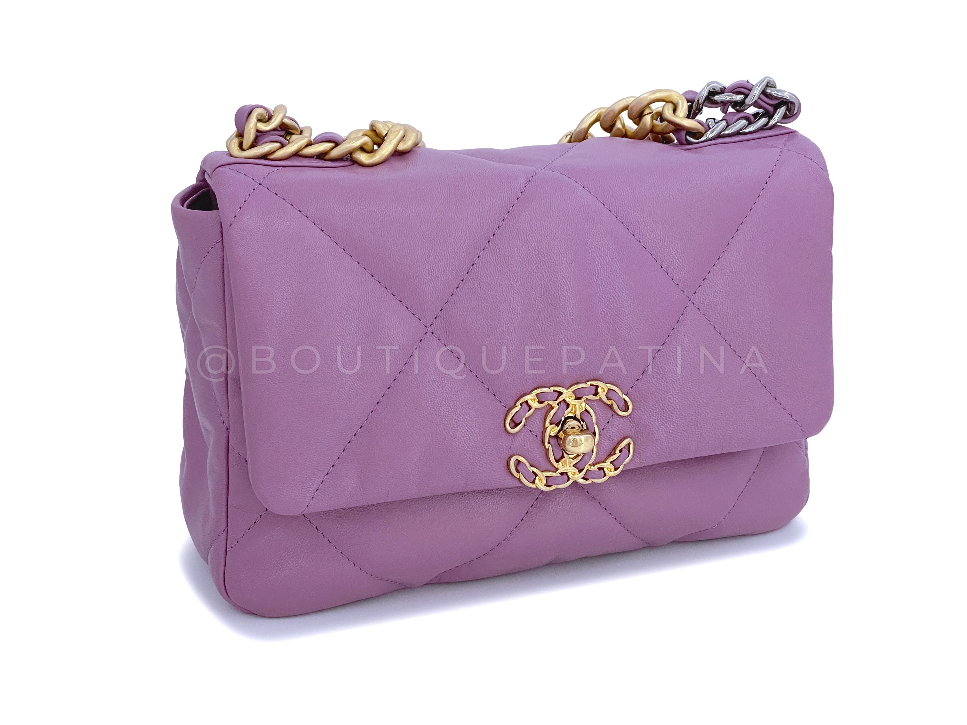 Chanel 19 Bag Lavender Mauve 20B Medium Flap CO1