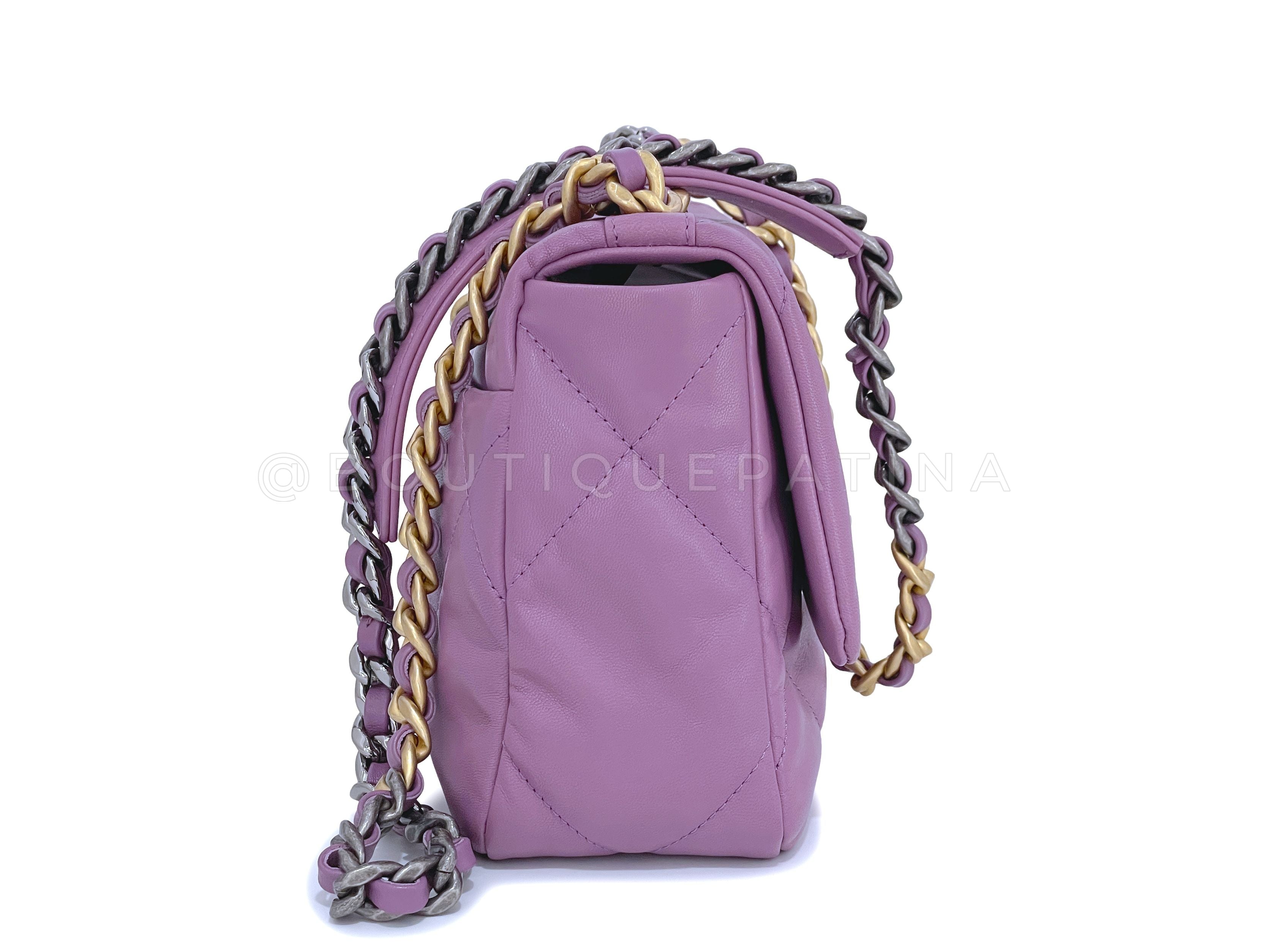 Chanel 19 Bag Lavender Mauve 20B Medium Flap CO1