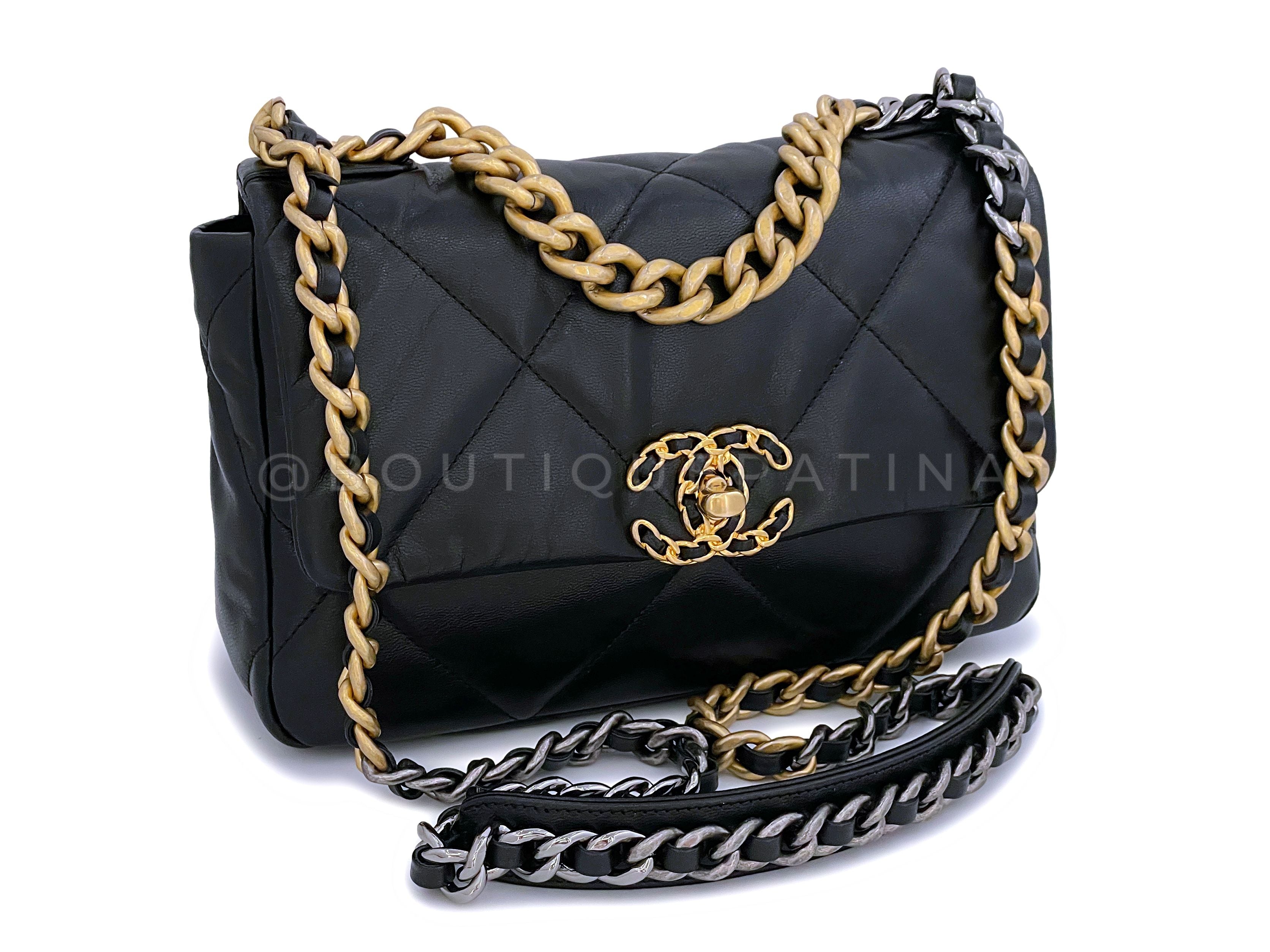 Chanel 19 Black Medium Flap Bag 0X3