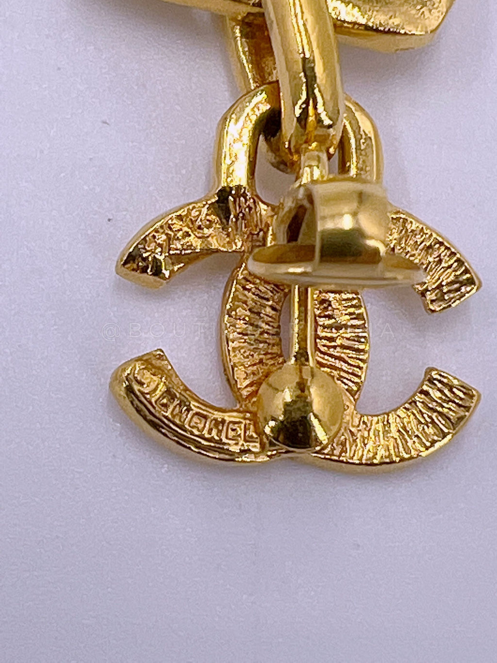 Chanel Vintage 1980s Dog Tag  Letter Plate CC Logo Dangle Earrings